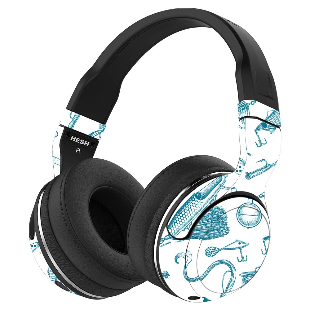 MightySkins Vinyl Wrap Cover for Skullcandy Hesh 2 Wireless Headphones - Teal Lures Design | Protective & Durable Skin | Easy to Apply & Remove | Made in USA | Perfect for Travel, Gym, and Daily Use