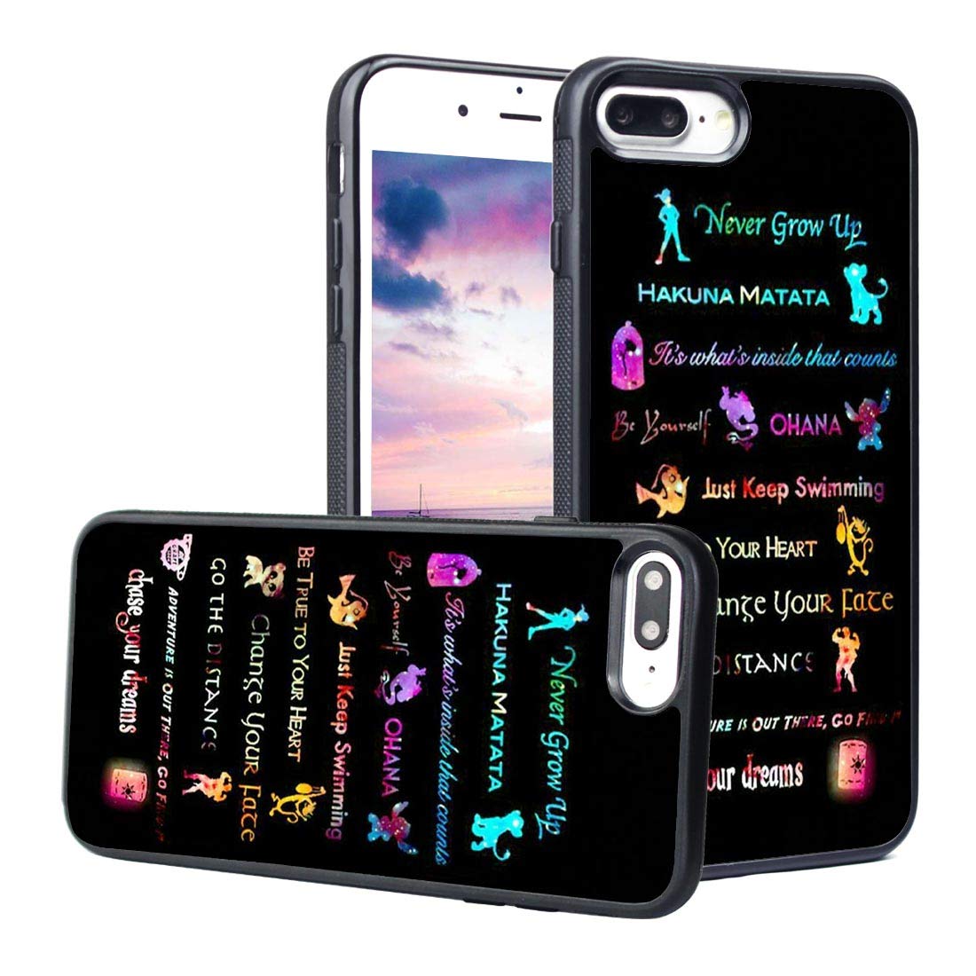 Premium Anti-Slip TPU Phone Case for iPhone 7 Plus/8 Plus - LEALIN Never Grow Up Design with Secure Grip Handle - Durable Protective Cover for Work, Travel & Outdoor Activities