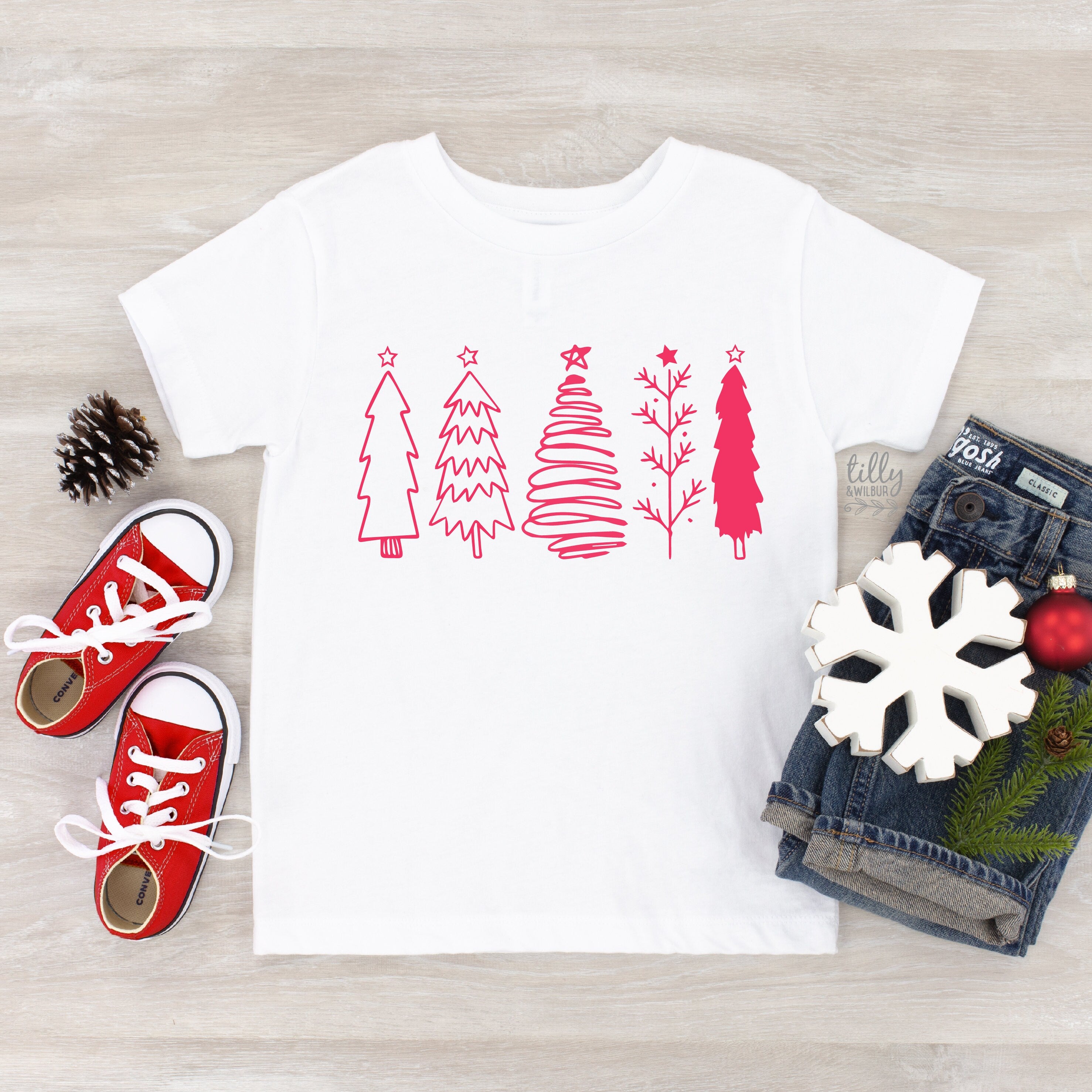 Hot Pink Christmas Tree with Unique Print - Perfect for Holiday Decorations, Parties & Festive Home Styling