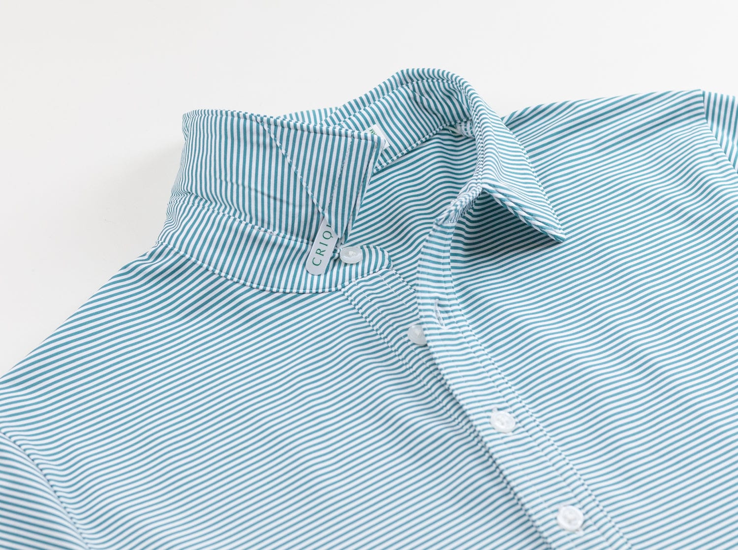 Performance Sport Range Polo Shirt - Hobby Stripe Teal Blue - Breathable Moisture-Wicking Golf & Tennis Apparel for Men