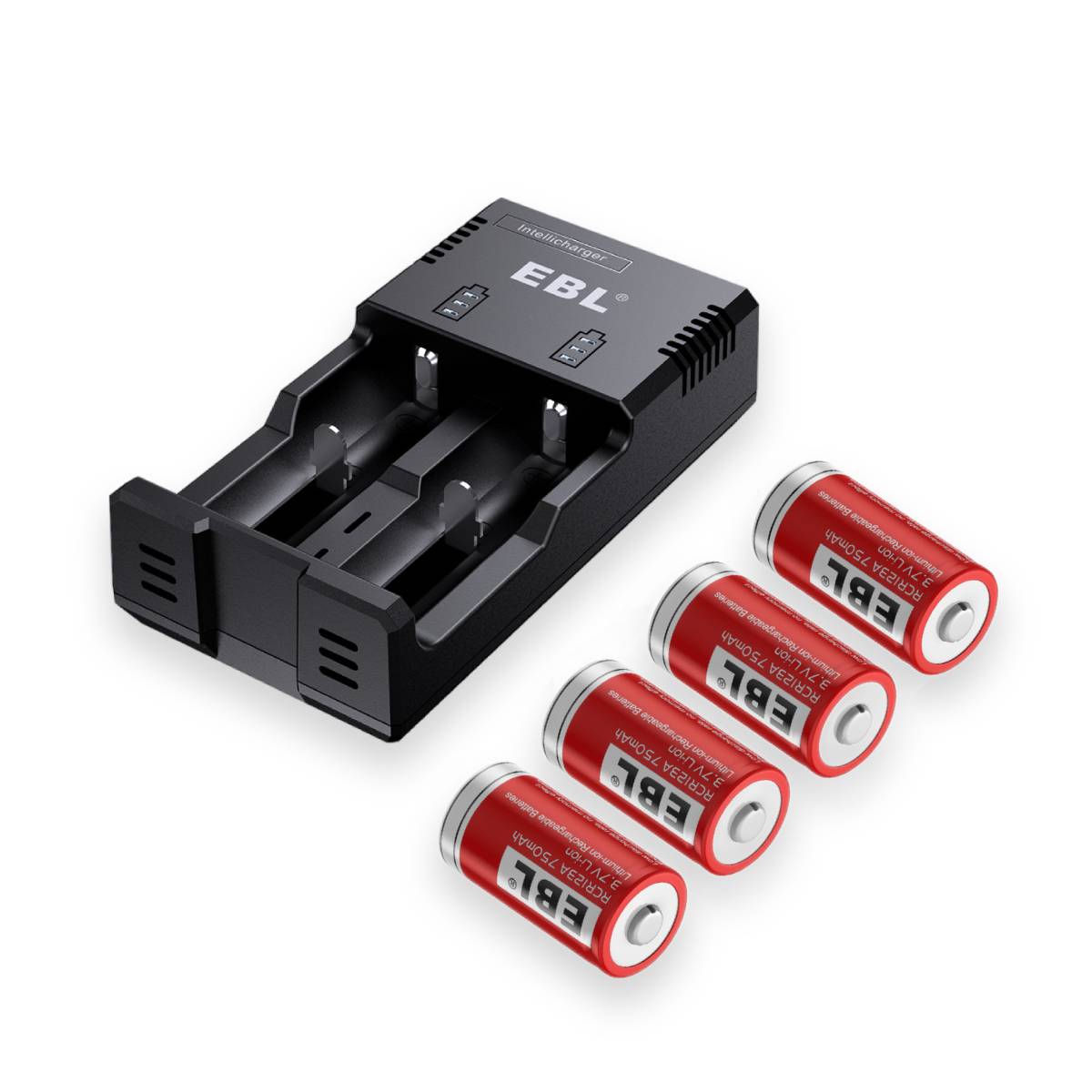 EBL 4-Pack 16340 RCR123A 3.7V Rechargeable Lithium Batteries with 992 Smart Charger - Perfect for Flashlights, Cameras, and Electronic Devices