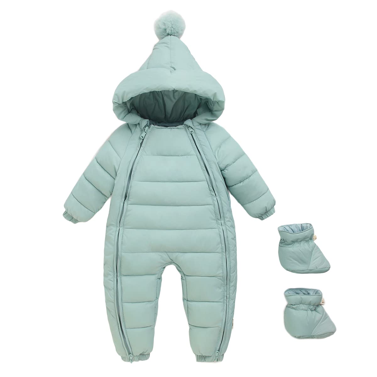 JunNeng Baby Winter Snowsuit with Hood & Boots - Warm Thick Snow Wear for Newborn Boys & Girls - Perfect for Outdoor Play, Snow Days & Cold Weather Adventures