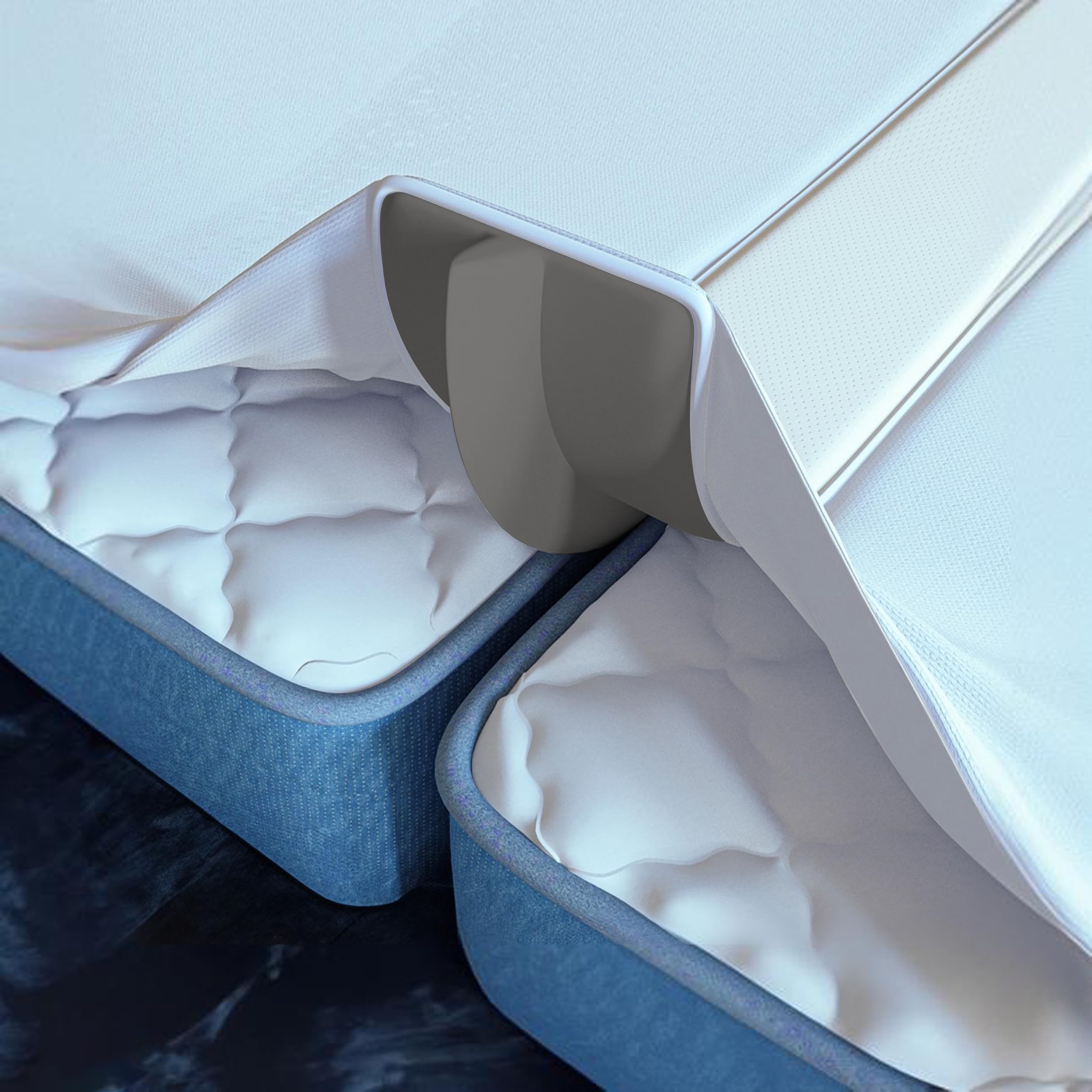 2-in-1 Bed Bridge Twin to King Size Converter with Attached Sheet - Gap Filler for Split King Mattress - Adjustable Wedge for Twin to King Bed Conversion (Patent Pending) - Perfect for Couples, Guest Rooms & Adjustable Bed Bases