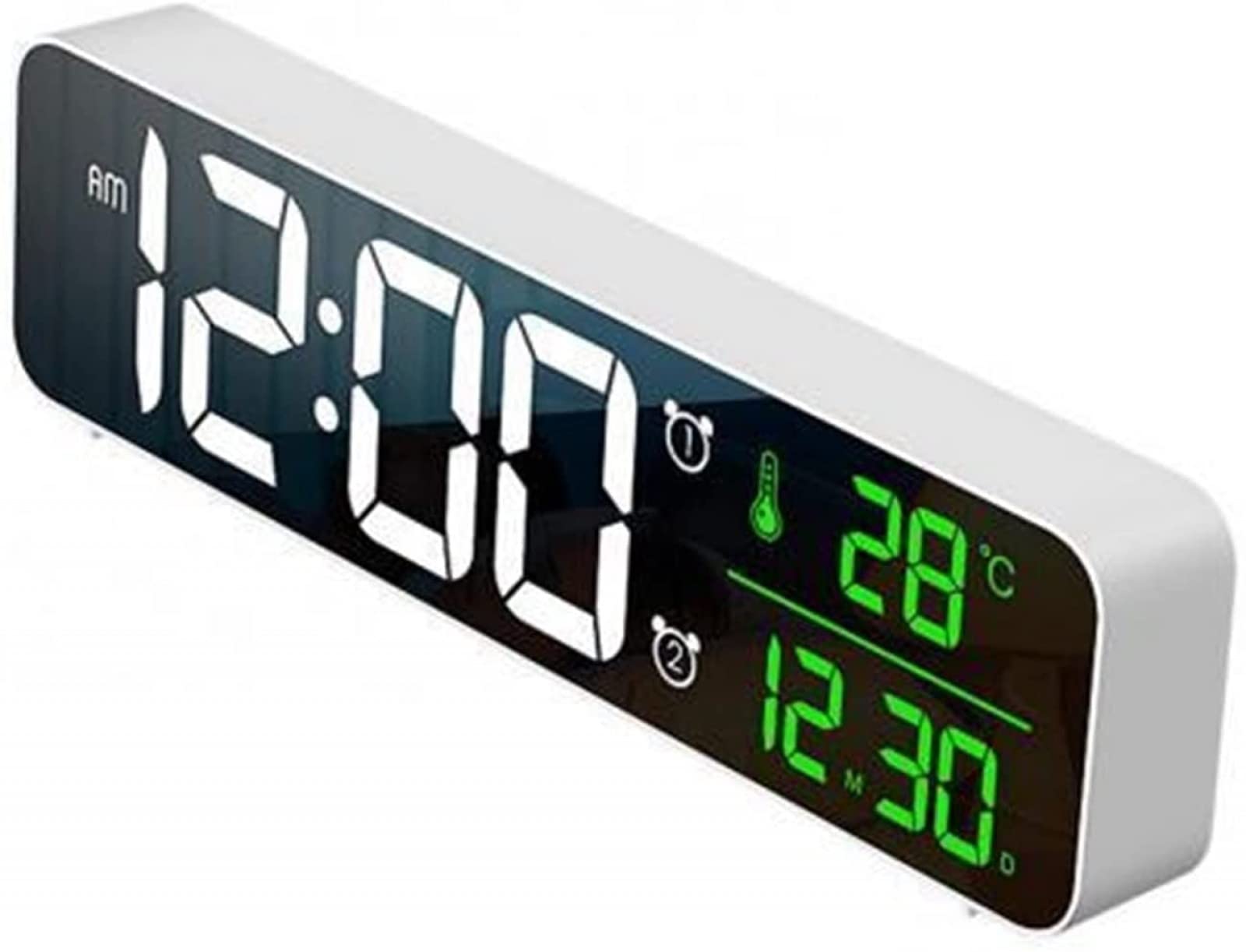 Large LED Digital Alarm Clock with Temperature Display, Luminous Screen, Music & Snooze - Perfect for Bedroom, Office, and Nightstand (One Size, Color A)