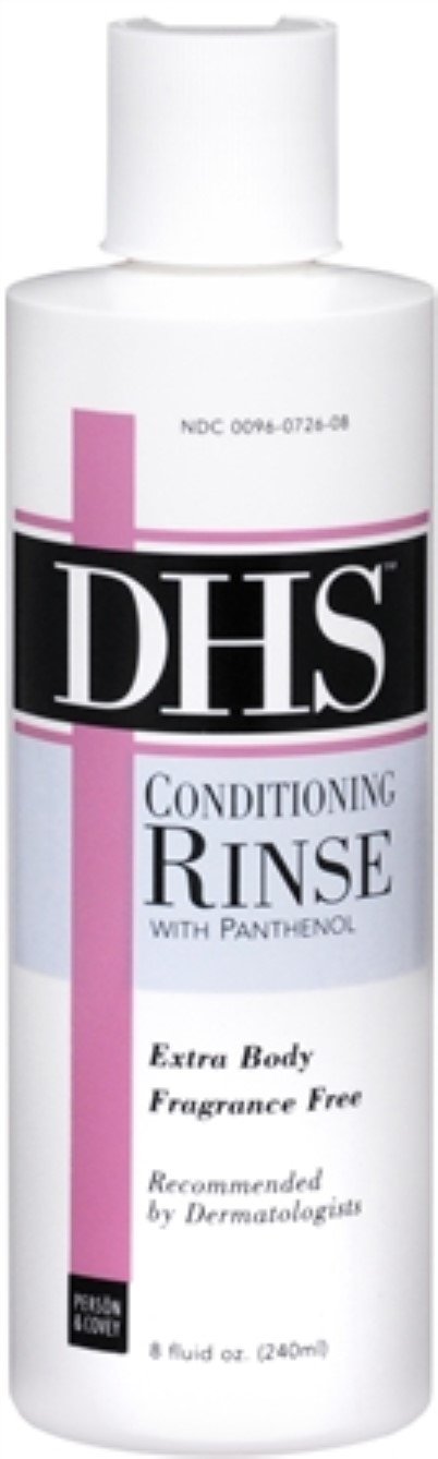 DHS Conditioning Rinse with Panthenol - Fragrance Free Extra Body Hair Treatment - 8 Oz for Dry, Damaged Hair - Salon Quality at Home