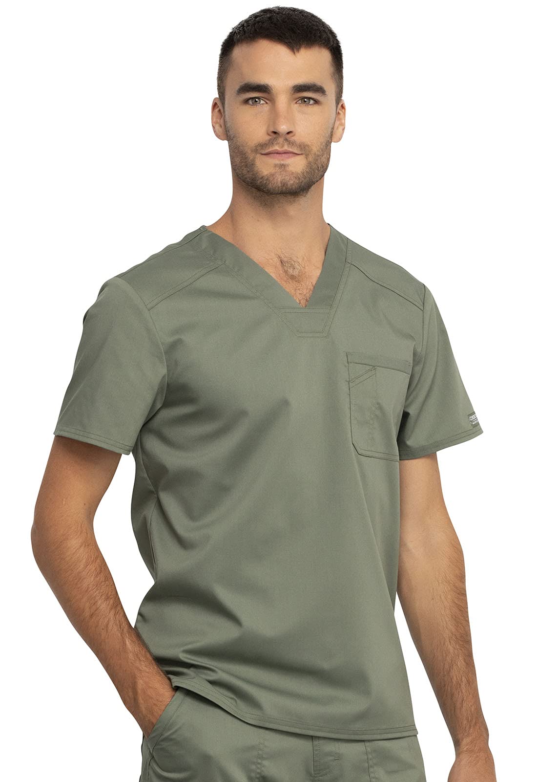 Cherokee Men's Scrubs Top - Comfortable Workwear with Tuckable V-Neck Design WW690 | Perfect for Nurses, Doctors & Healthcare Professionals