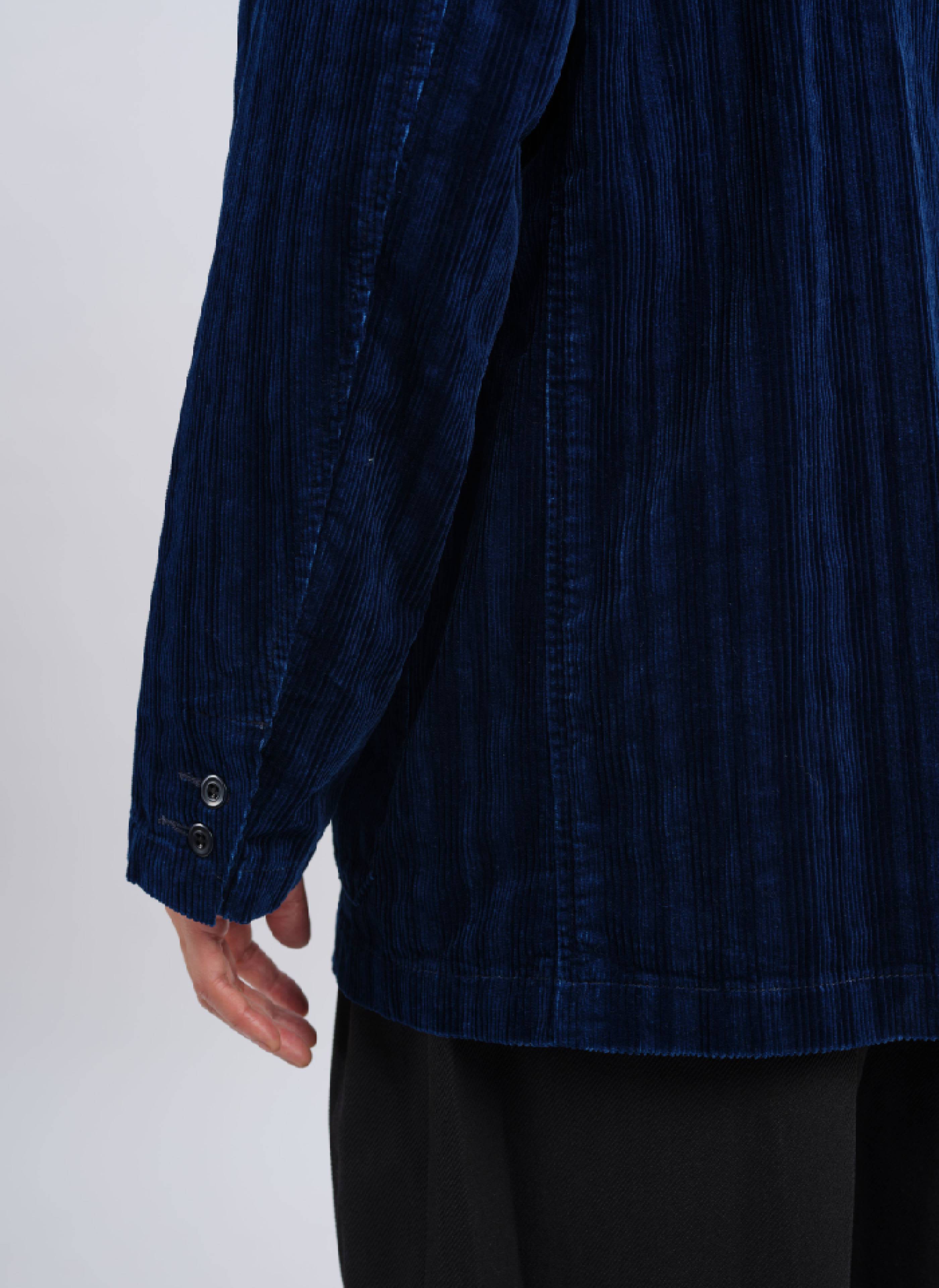 Stylish Indigo Cotton Corduroy Double-Breasted Soft Blazer for Women | Comfortable & Elegant Office Wear | Perfect for Business Meetings, Work Attire & Formal Events