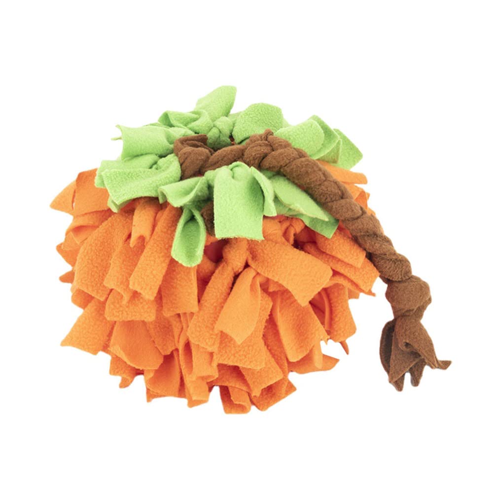 Premium Pumpkin Plush Snuffle Toy for Dogs - Slow Feeding & Foraging Training Pad | Durable, Interactive Dog Toy | Machine Washable | Enhances Puppy Foraging Skills (Orange) | Perfect for Indoor Play, Anxiety Relief & Mental Stimulation