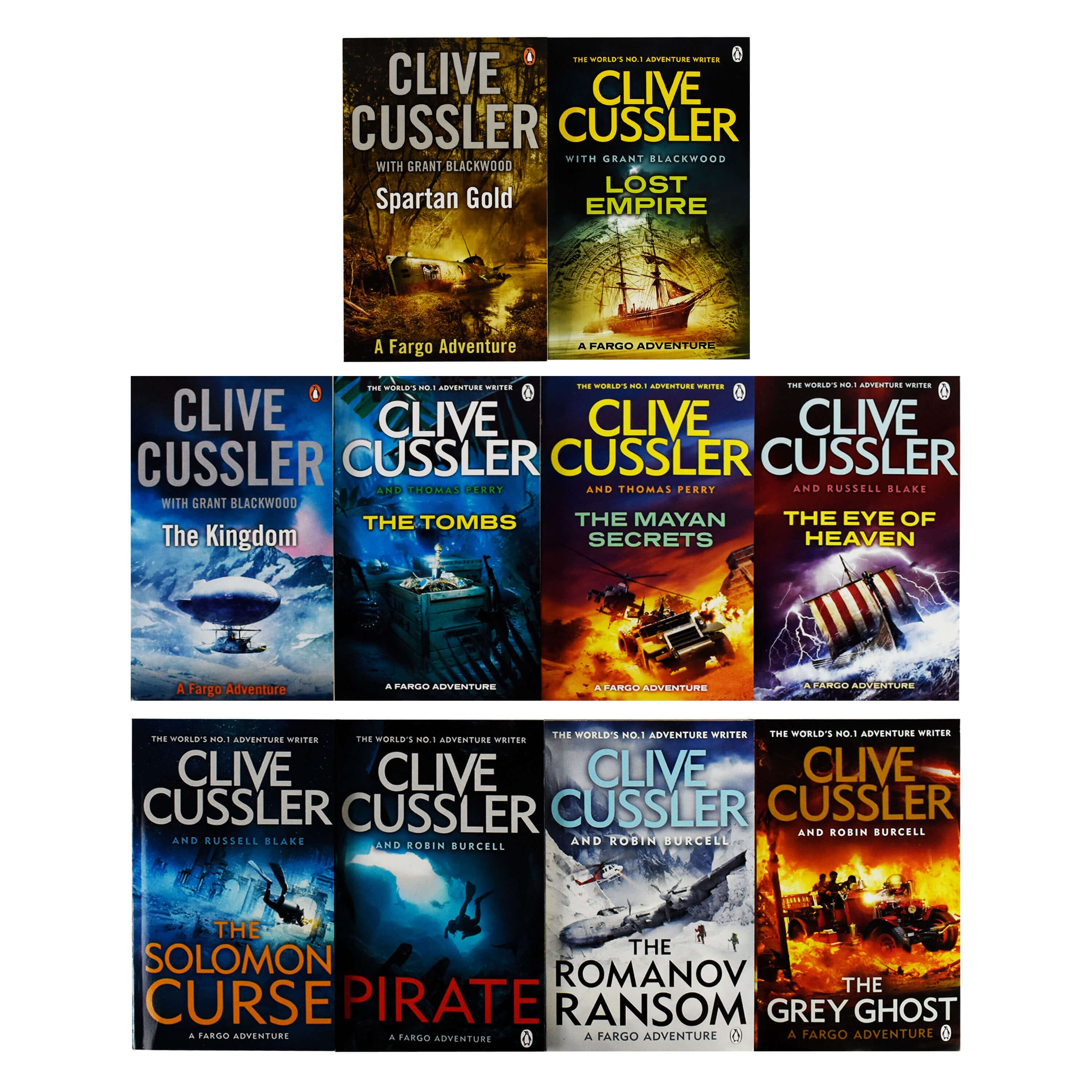 Clive Cussler & Grant Blackwood Sam and Remi Fargo Adventure 10-Book Collection Set - Fiction Paperback Novels for Adventure Lovers & Book Collectors | Perfect for Travel Reading & Gifts