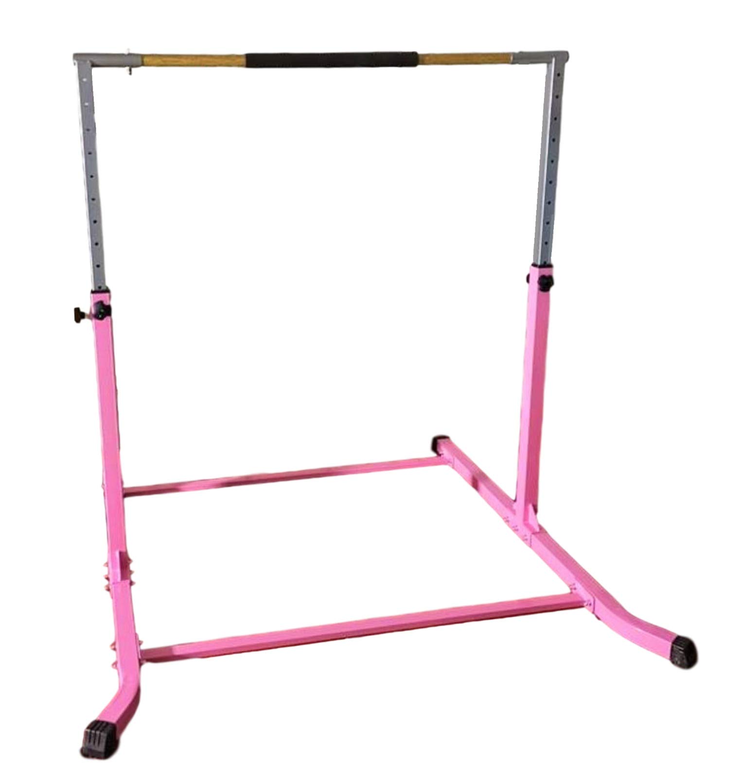 Adjustable Kids Gymnastics Kip Bar - 13-Level Height Adjustable (3-5 Feet) with Cushioned Horizontal Bar & Curved Legs - Junior Training Equipment for Home Gym (Pink) - Perfect for Gymnastics Practice, Strength Training & Playroom Activities - Ideal for Indoor Play, Kids Fitness & Backyard Training - Great for Home Exercise, Birthday Gifts & Toddler Playtime - Best for Home Gymnastics, Kids' Playroom, Backyard Fun & Birthday Presents