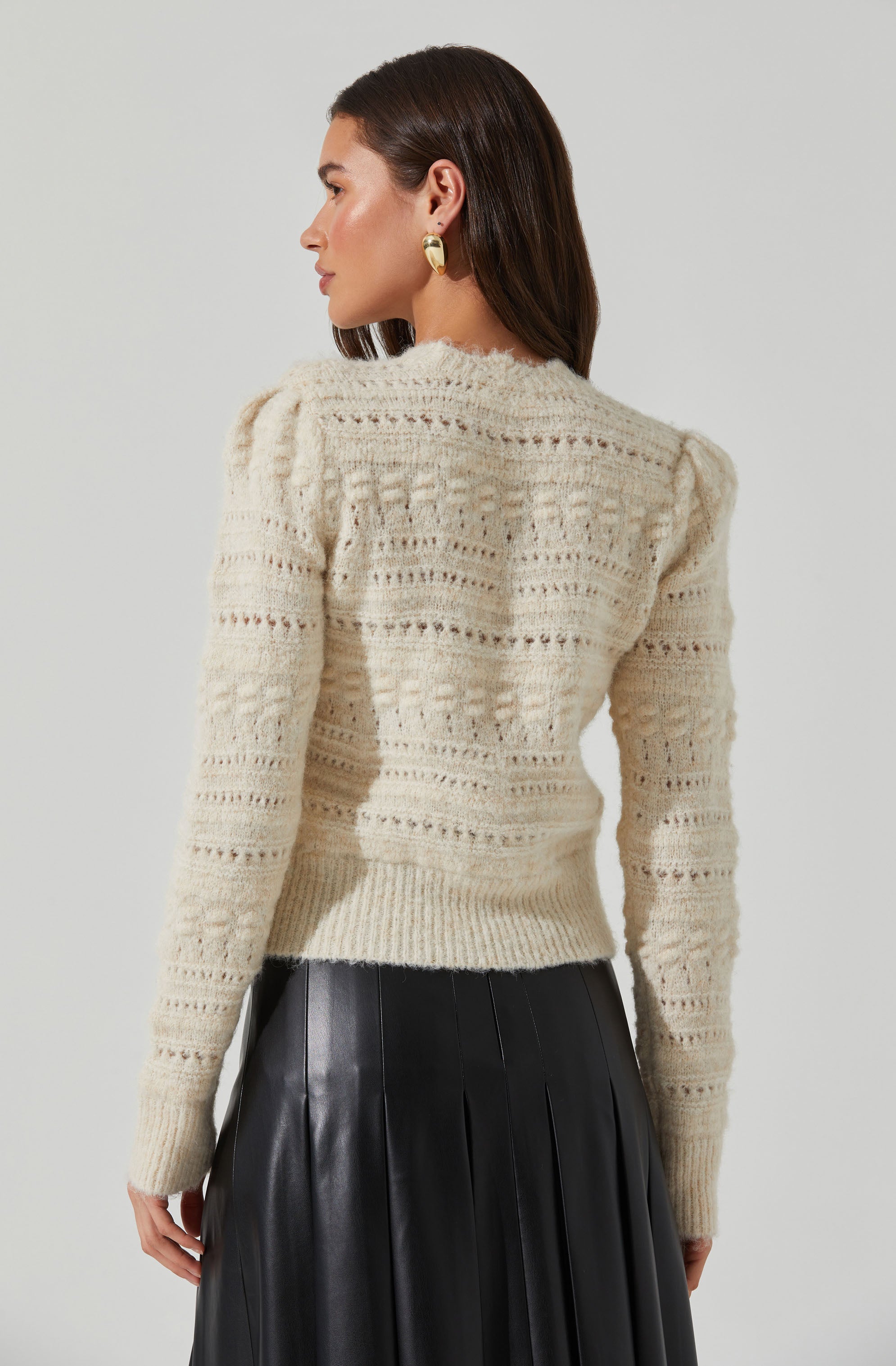 Pelloni Open Stitch Sweater for Women - Lightweight Knit Cardigan - Perfect for Fall & Winter Layering, Office Wear & Casual Outfits