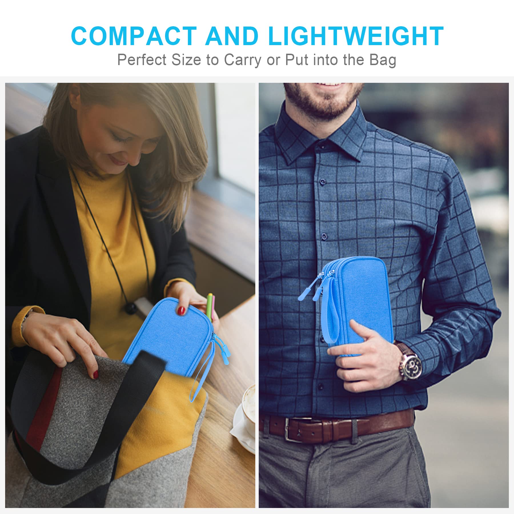 Lacdo Travel Cable Organizer - Double Layer Charger Case for Phone, Power Bank & Accessories | Perfect for Travel & Daily Use
