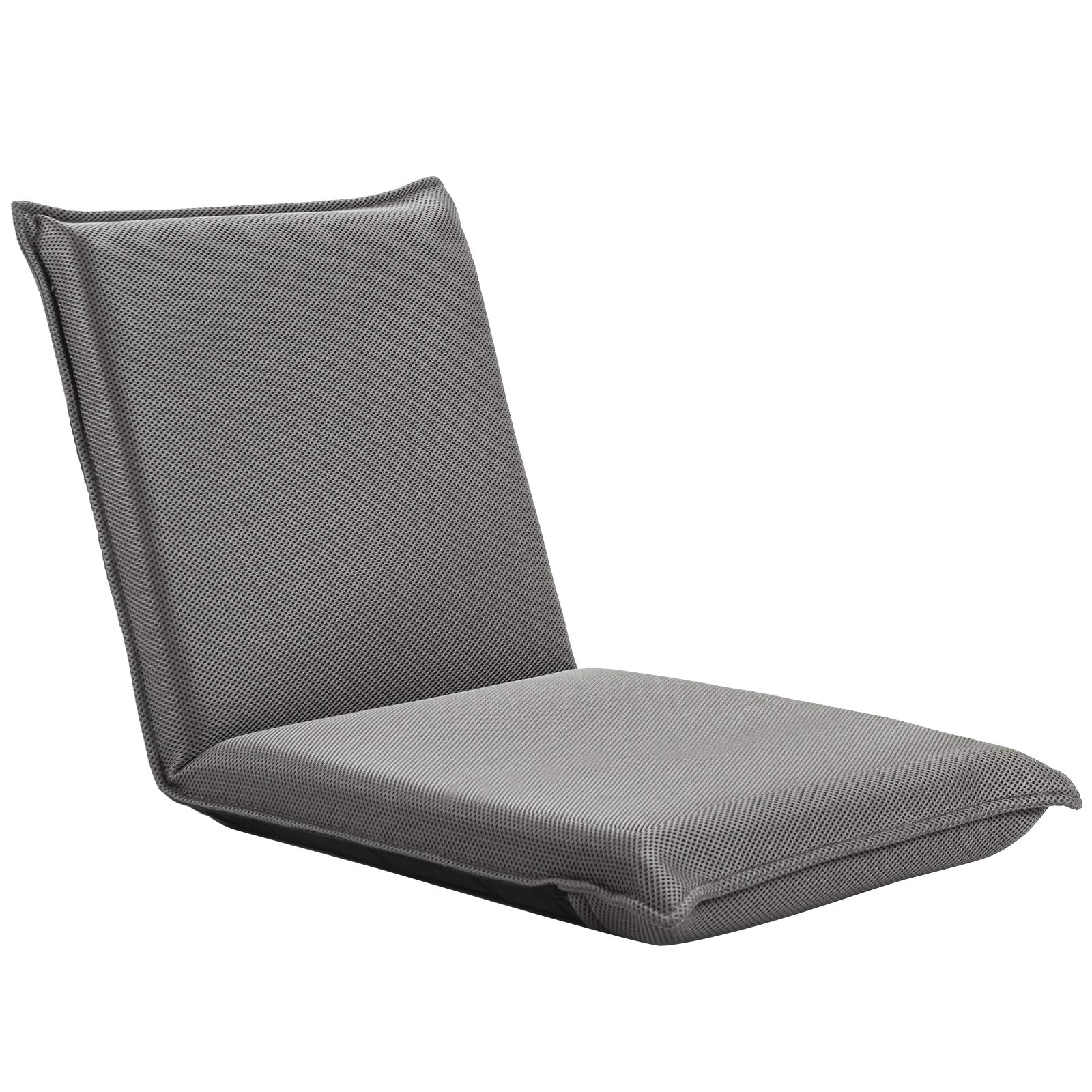 GOFLAME Adjustable Floor Chair - 6-Position Folding Padded Gaming Sofa Chair with Cushioned Back Support | Ergonomic Floor Seating for Gaming, Reading, Meditation & Relaxation | Perfect for Small Spaces, Dorm Rooms & Living Rooms (Grey)