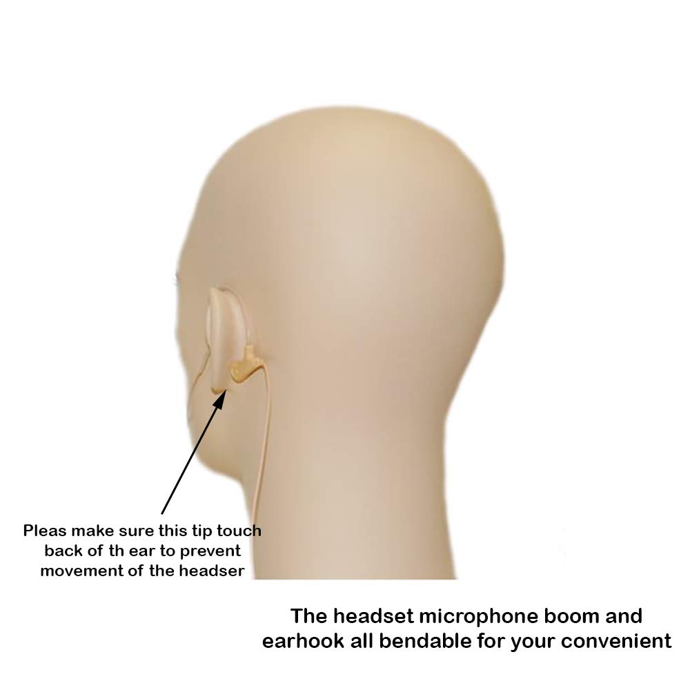 U-Voice UVS70D H4P Detachable Mini Headset Microphone for Audio Technica (Tan) - Perfect for Podcasting, Gaming & Live Streaming