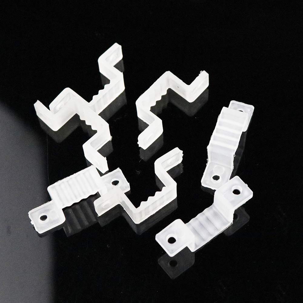 100pcs 10mm Silicone Mounting Clips Connectors for 5050/2835/3014 LED Strip Lights - Durable LED Fixing Tools for 220V Electrical Equipment (Perfect for Home, Office & Commercial Lighting Installations)