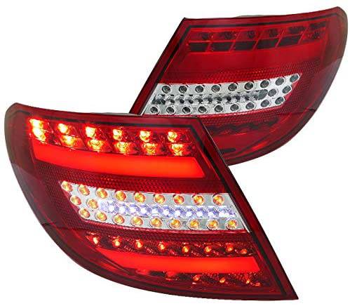 Black LED Tail Lights Housing Kit for 2008-2011 Mercedes C-Class W204 Sedan (Left & Right Pair) - Easy Installation, Durable Replacement for 4-Door Models | Perfect for Night Driving & Car Upgrades