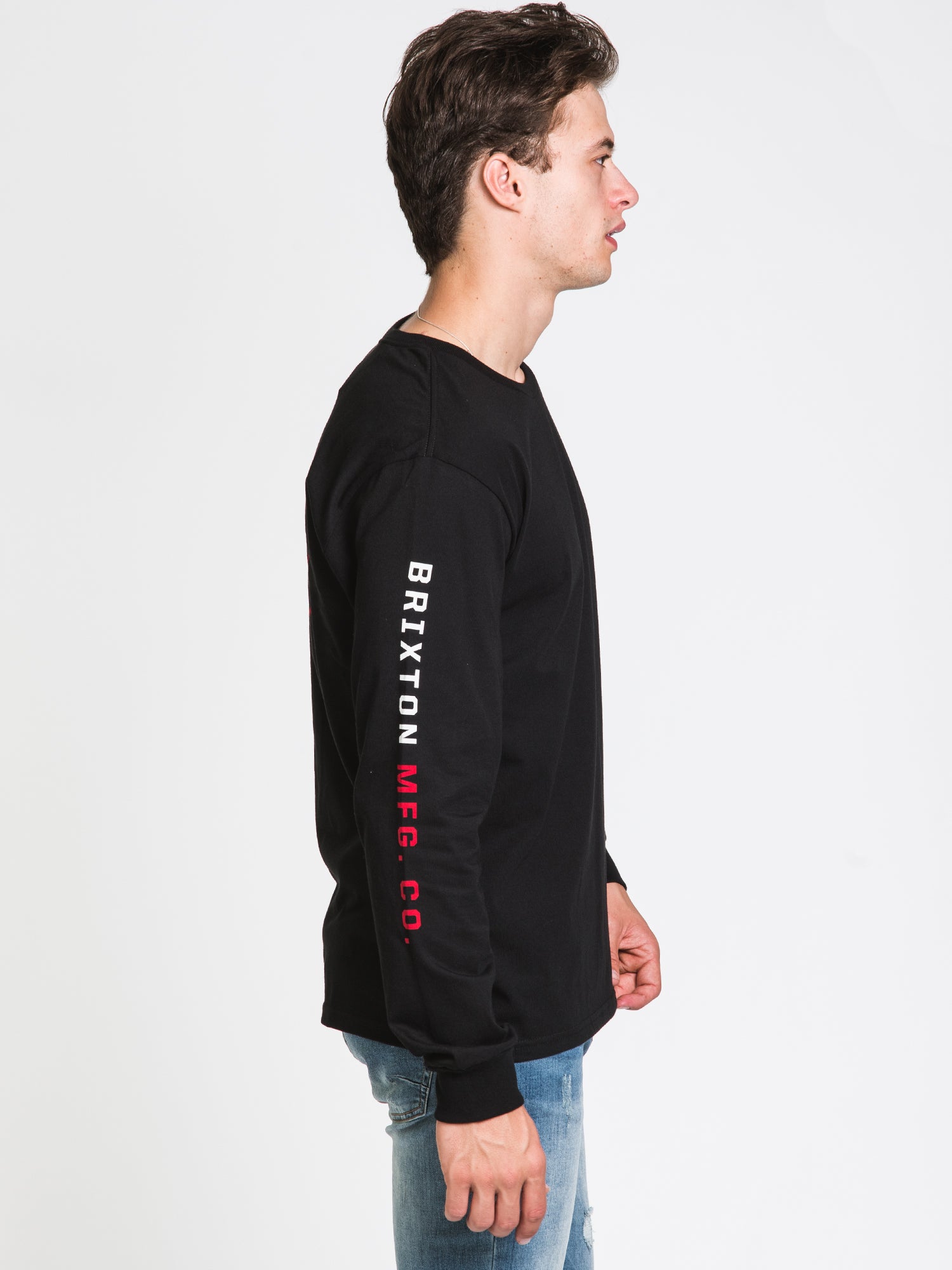 Brixton Crest Long Sleeve T-Shirt for Men - Soft Cotton Crewneck Tee - Casual & Streetwear Style - Perfect for Everyday Wear, Work, and Outdoor Activities
