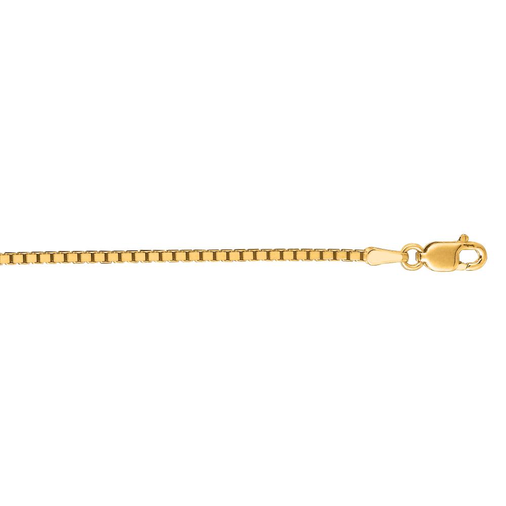 14K Gold 1.4mm Classic Box Chain Necklace for Women - Elegant Fine Jewelry for Everyday Wear, Gifts & Special Occasions