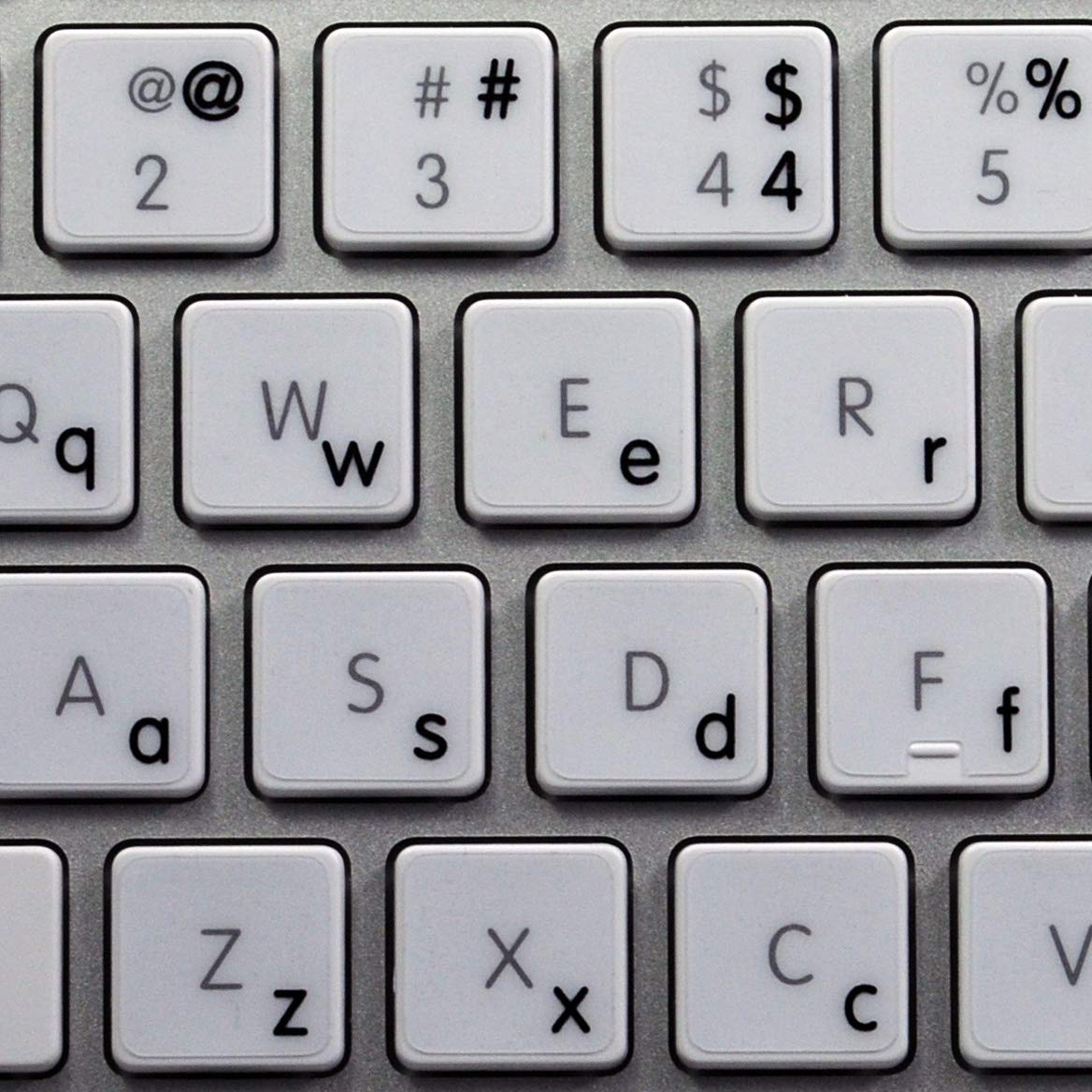 4-Pack English Lowercase Keyboard Stickers - Black Letters on Transparent Background for Apple MacBook, Laptop & Desktop (Perfect for Typing Practice & Keyboard Customization)