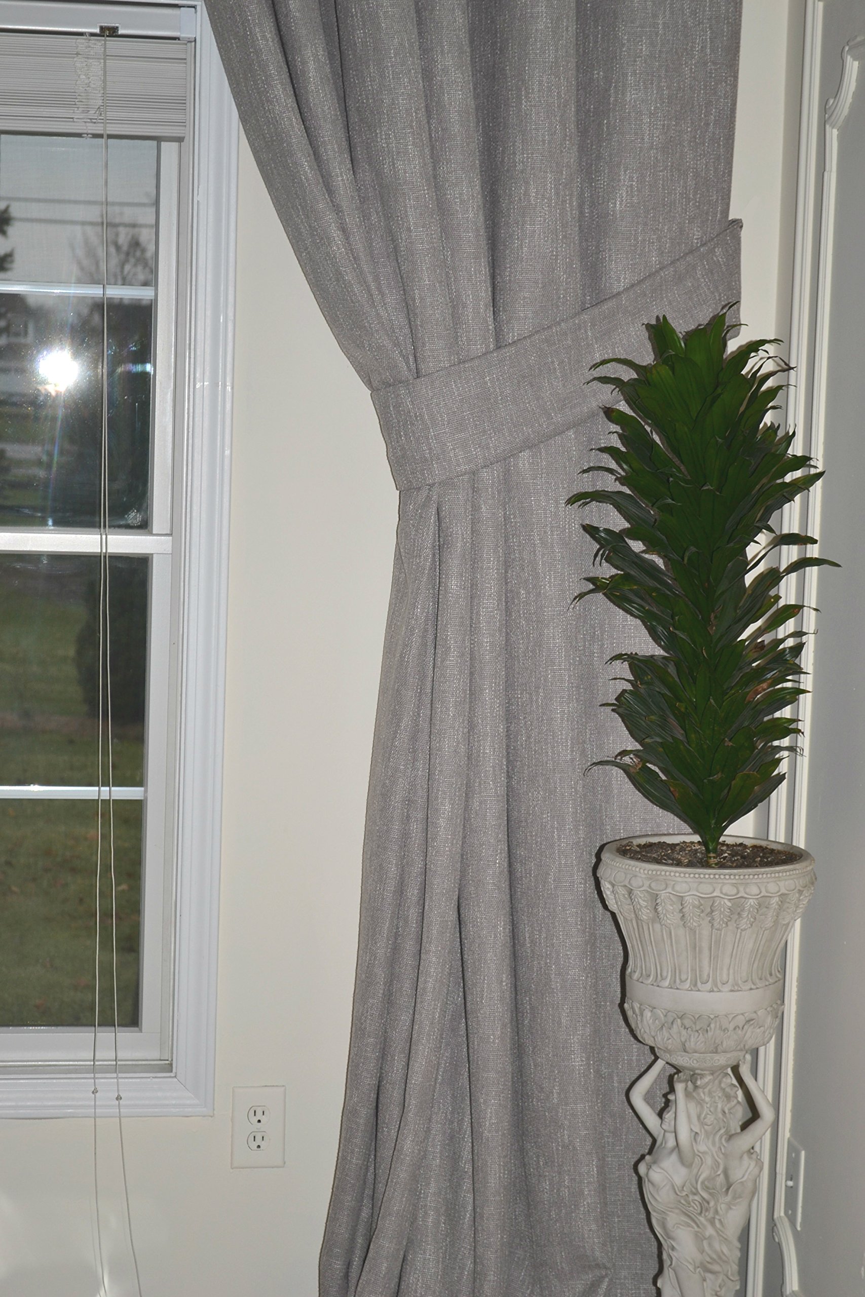 Premium Extra Long Gray Linen Curtains - Custom 16-24 ft Length & 9 ft Width for High Ceiling Windows | Luxury 2-Story Drapes for Living Room, Bedroom & Tall Windows