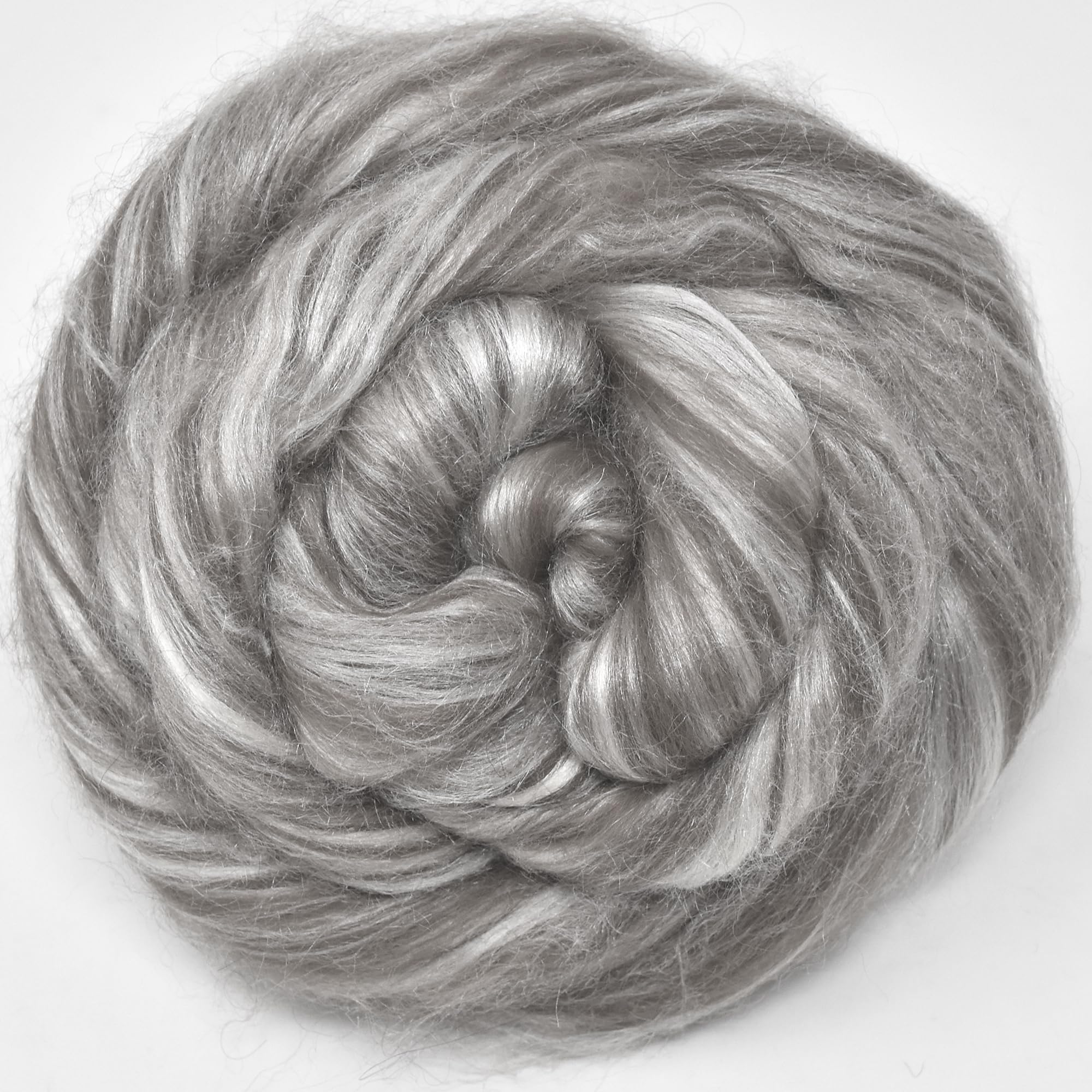 Premium Baby Alpaca Silk Blend Wool Roving - Ultra Soft Natural Gray Fiber for Spinning, Felting, Knitting & DIY Crafts | Perfect for Handmade Scarves, Hats & Home Decor
