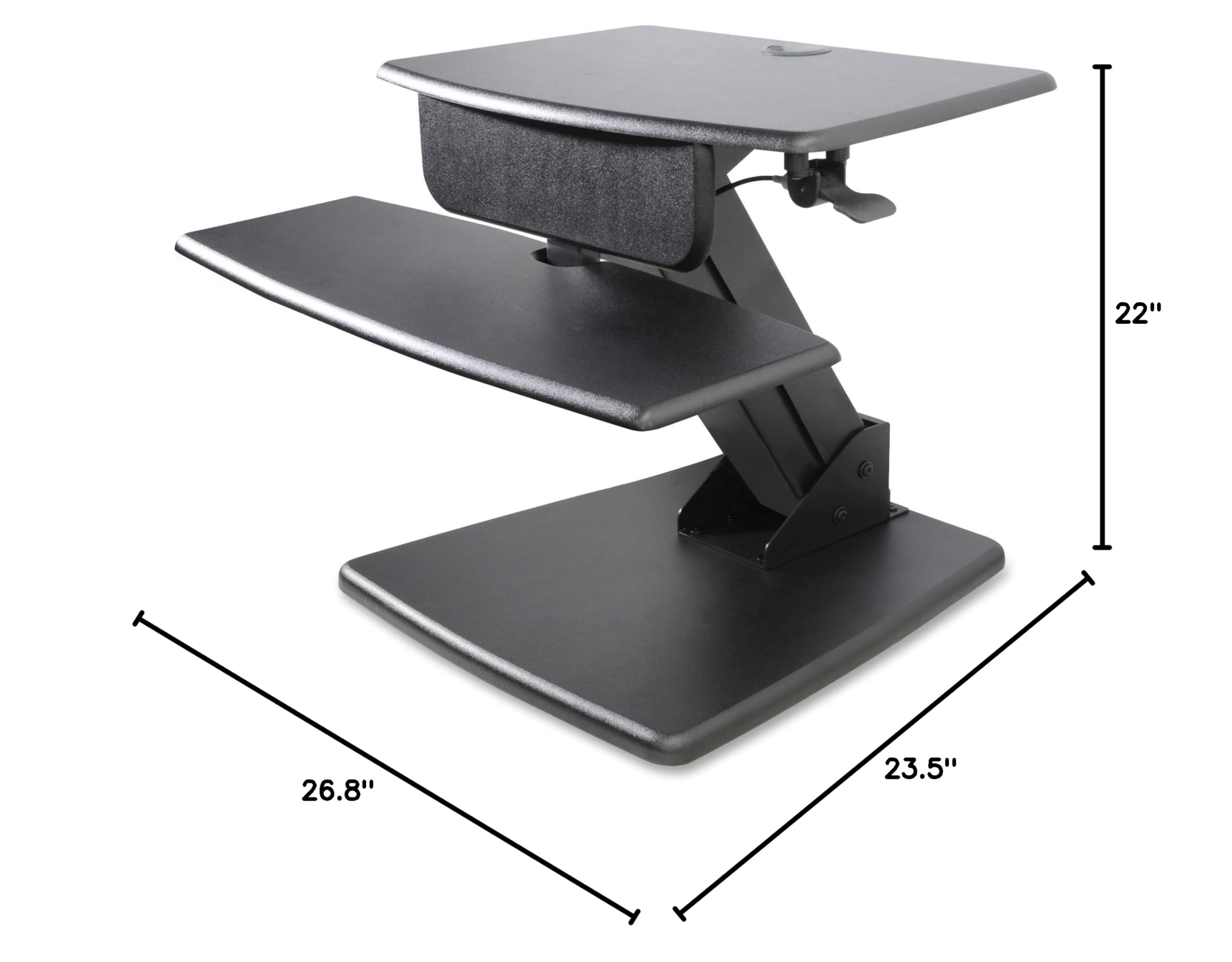 Kantek STS810 Black Adjustable Sit Stand Desk Converter - Ergonomic Height Adjustable Workstation for Home & Office, Improves Posture & Productivity