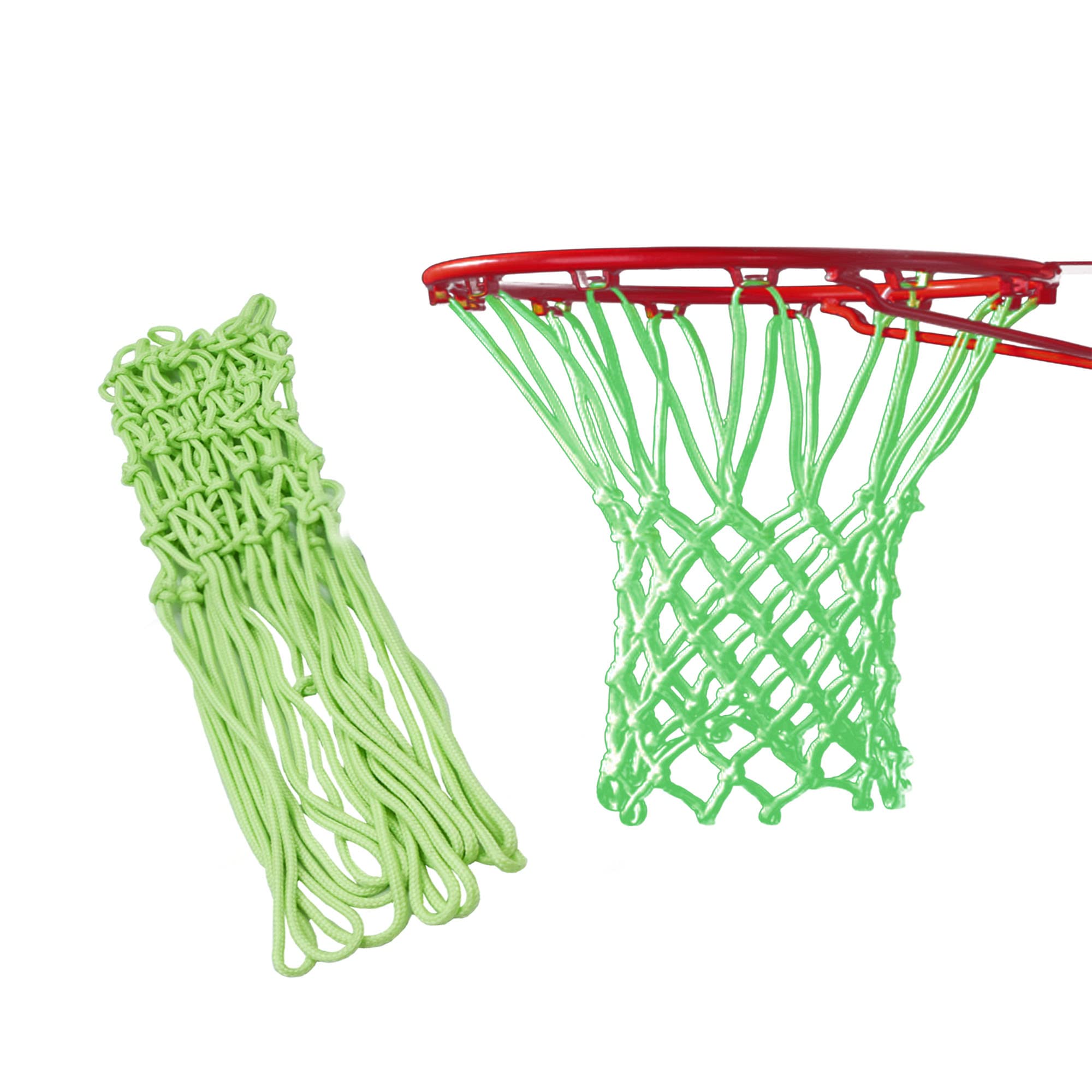Glow in The Dark Basketball Net - Solar Powered Luminous Outdoor Hoop for Night Games | Anti-Whip Nylon Basketball Net for Backyard, School & Park Play | Standard Size for Outdoor Sports & Nighttime Practice
