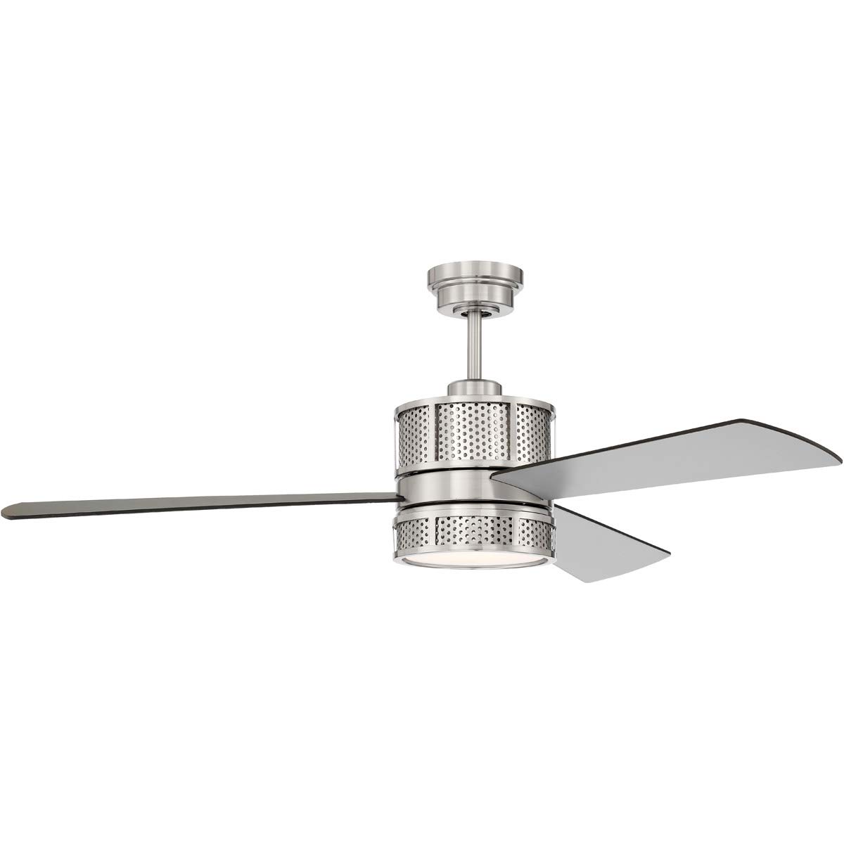 Craftmade MRN52BNK3 Morrison 52-Inch Indoor Ceiling Fan with LED Light Kit & Wall Control - 3 Reversible Brushed Nickel/Flat Black Plywood Blades - Brushed Polished Nickel Finish - Perfect for Living Room, Bedroom or Patio Cooling