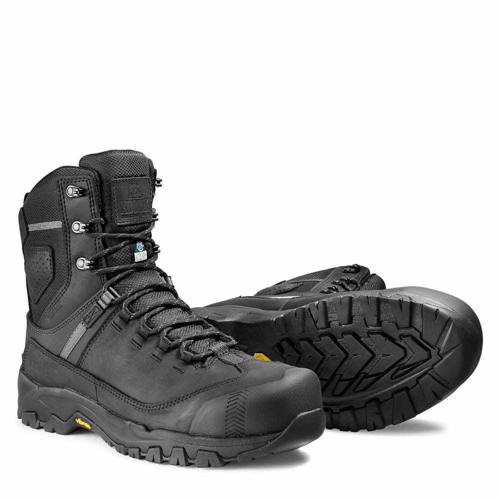 Kodiak Quest Bound Men's 8 Inch Waterproof Steel Toe Work Boots - Black (KD0A4THHBLK) | Slip Resistant & Comfortable for Construction, Hiking & Outdoor Work