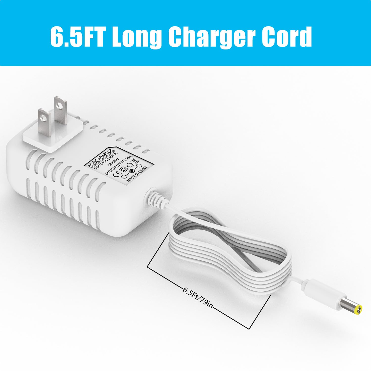 BOEEA 15W Replacement Power Cord for Amazon Echo Dot 3rd/4th/5th Gen, Kids Edition, Echo Show 5, Echo Pop, Fire TV Cube - 6.5ft AC Adapter Charger - Perfect for Home, Office & Travel Use