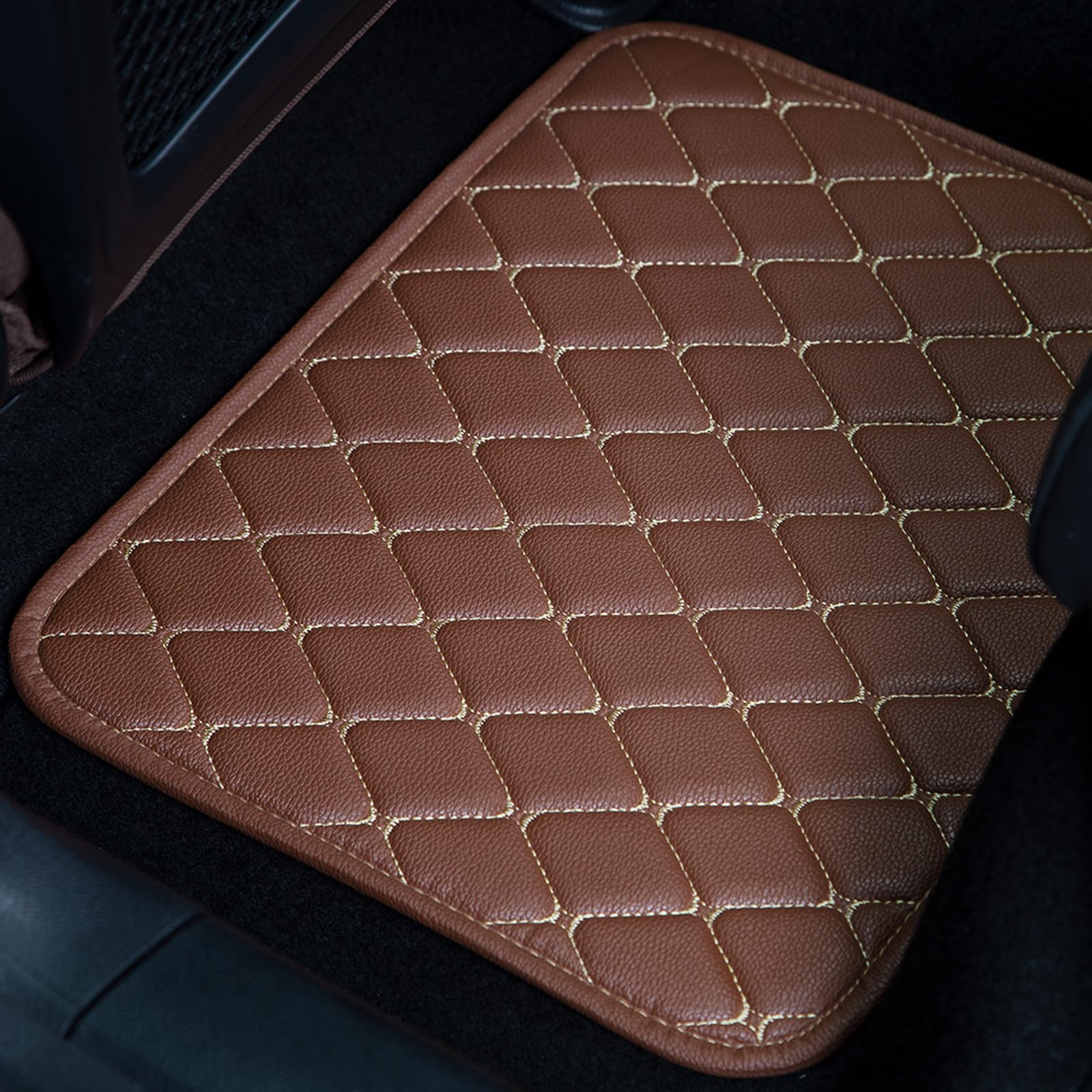 Premium Luxury Leather Car Mats - Universal Fit All Weather Floor Mats for Car, SUV, Van & Truck | Waterproof & Durable Interior Protection for Daily Commute & Road Trips