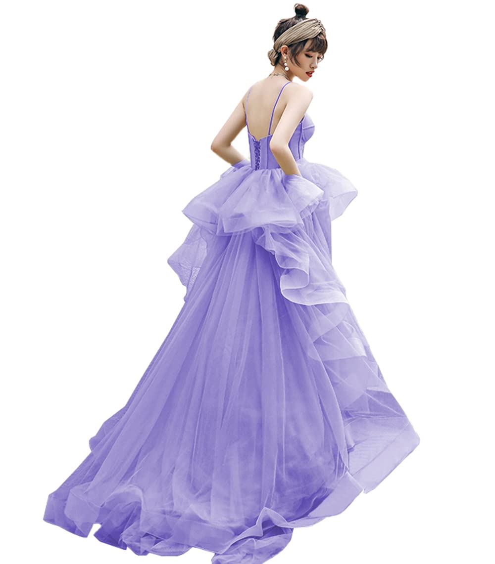 Elegant Women's Prom Dress with Spaghetti Straps - Ball Gown Tulle Formal Evening Gown for Homecoming, Wedding & Party | Mesh Long Dress for Prom Night, Quinceañera & Special Occasions