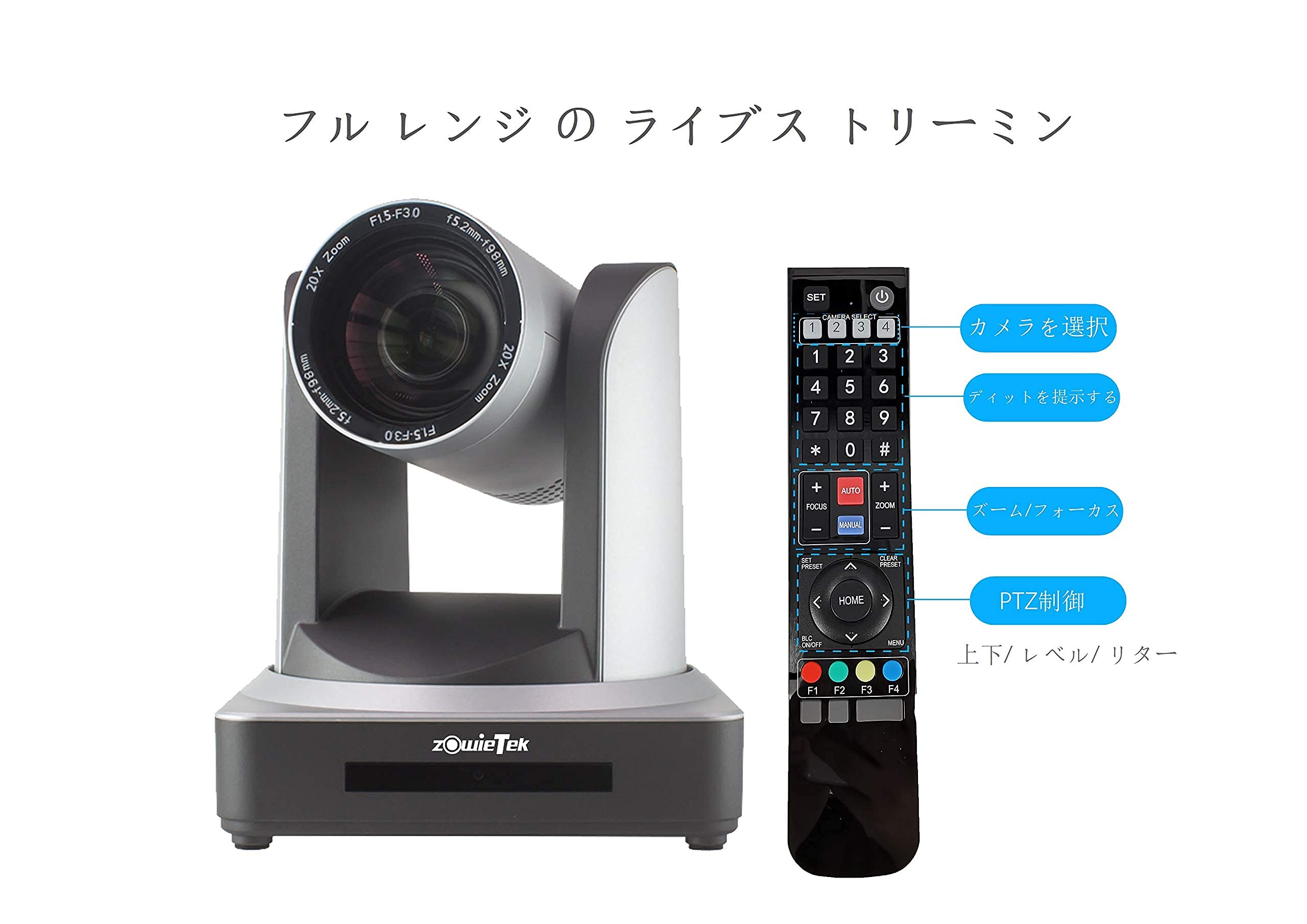 Professional PTZ Camera with 20X Optical Zoom, PoE, HDMI & 3G-SDI Outputs for Live Streaming - Ideal for Meetings, Churches, Events, and Online Teaching