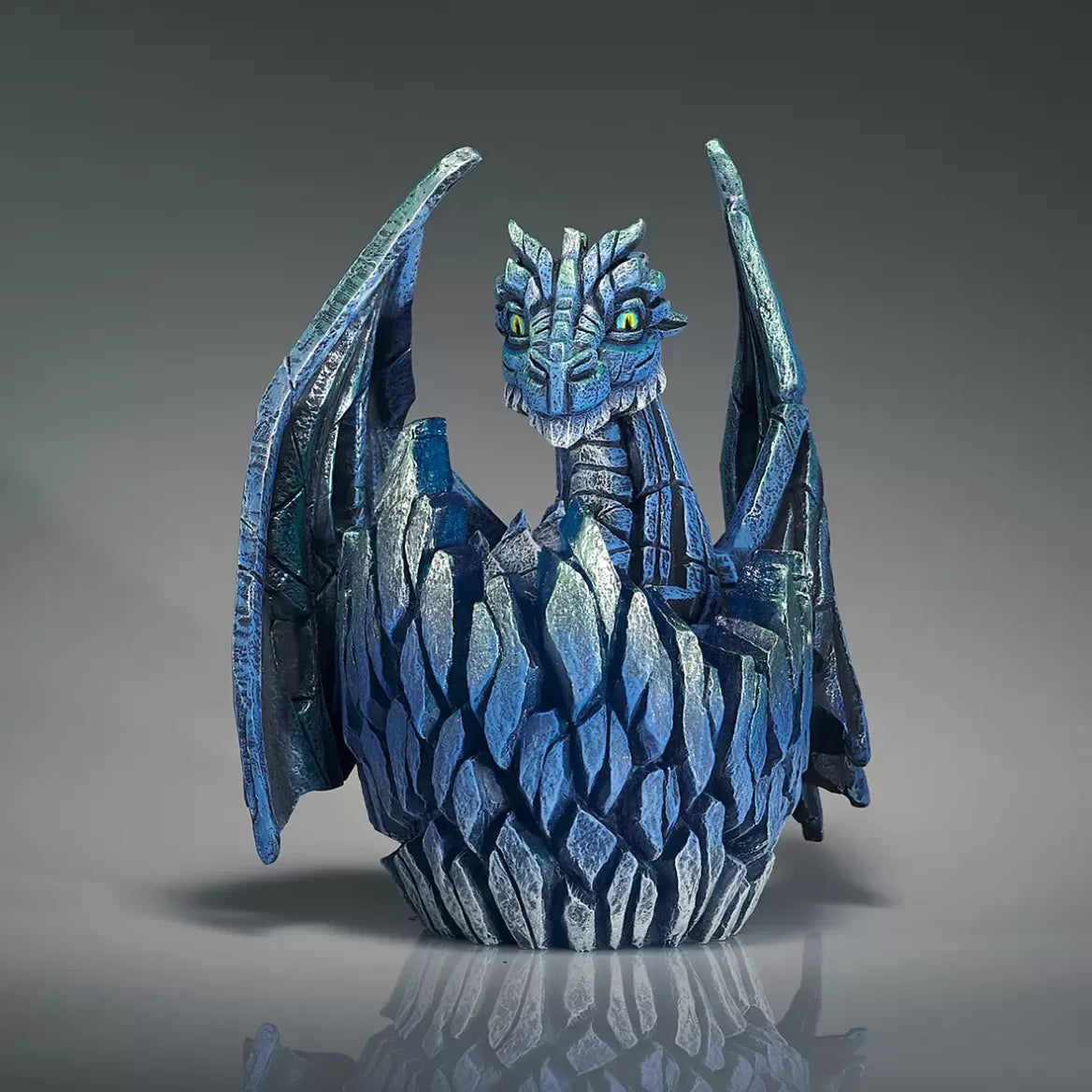 Blue Dragon Egg Edge Sculpture - Handcrafted Home Decor for Living Room, Office & Feng Shui Display