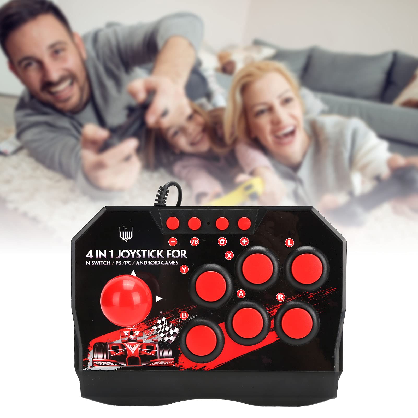 Leapiture Arcade Fight Stick for Switch/PC/PS3 - Wired Gaming Controller for Arcade Style Play