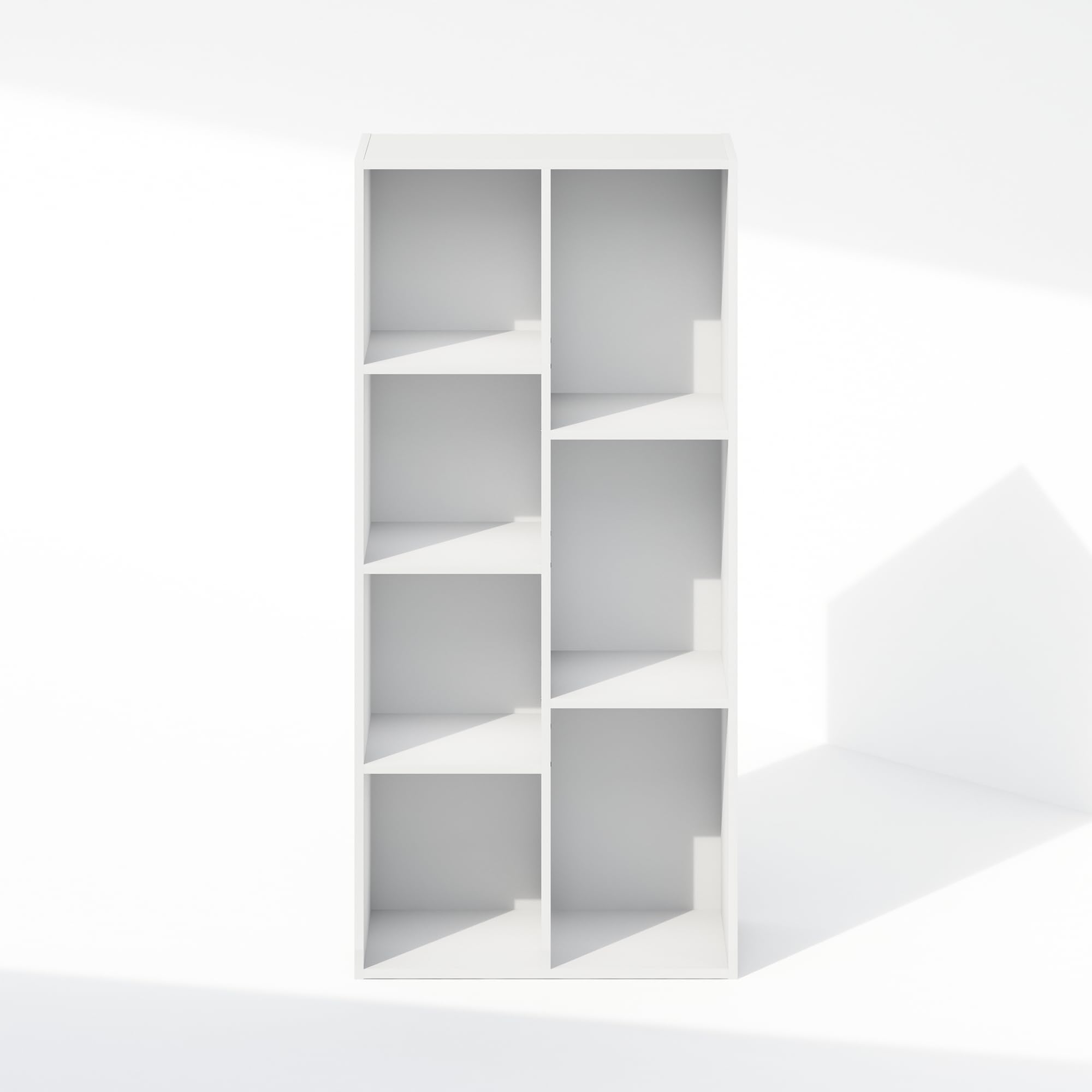 Furinno Reed 7-Cube Open Shelf Organizer - White Storage Unit for Closet, Bedroom & Office - Perfect for Clothes, Shoes, Toys & Home Organization