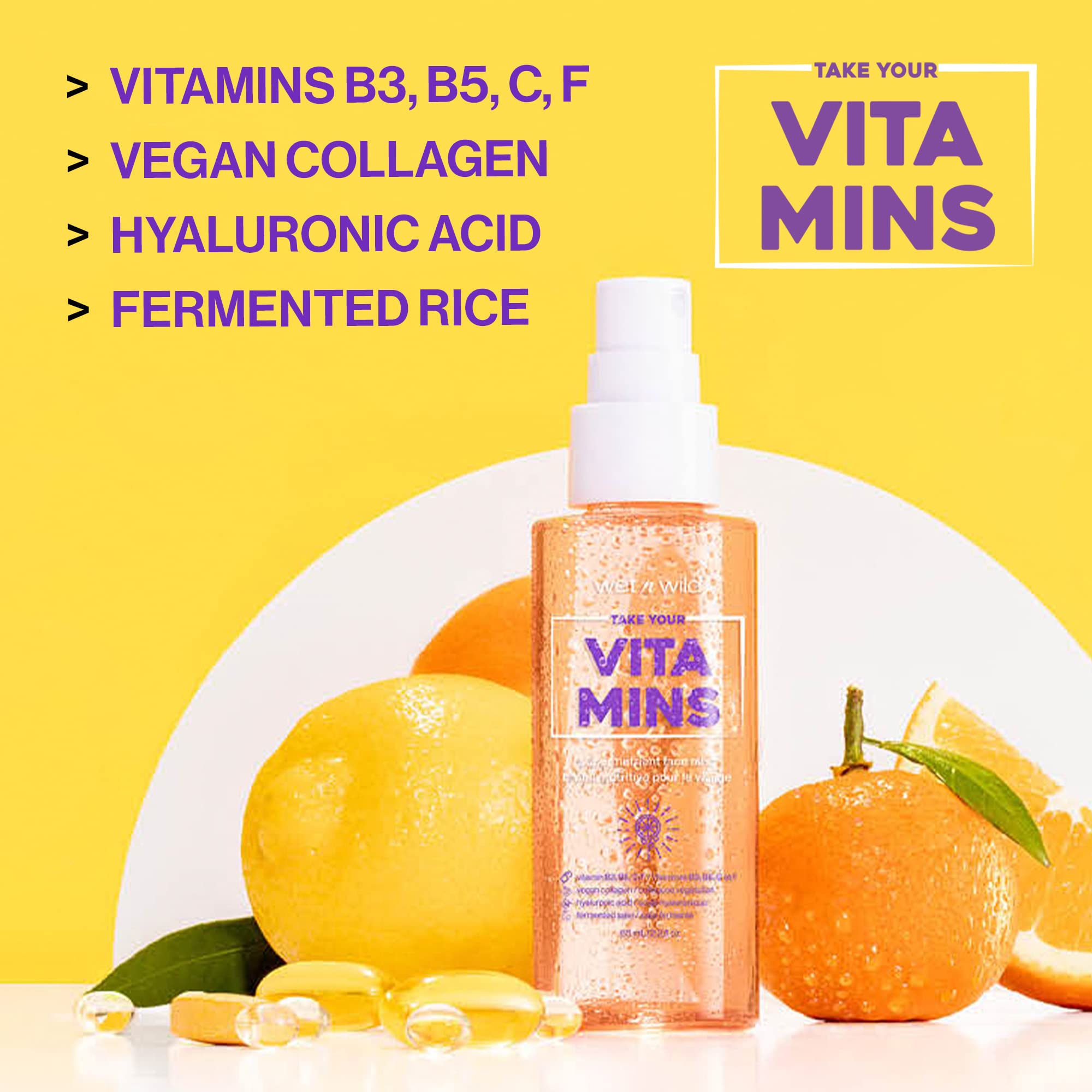 Wet n Wild Take Your Vitamins Super Nutrient Face Mist - Hydrating & Refreshing Vitamin Spray for Glowing Skin | Perfect for Daily Skincare Routine & On-the-Go Hydration