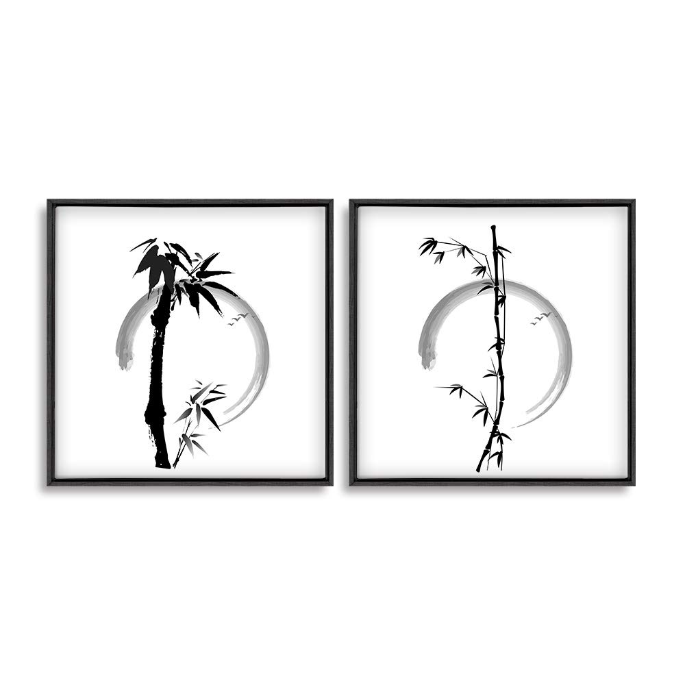 Wall26 2-Panel Framed Canvas Wall Art Set - Ink Theme Modern Home Decor (16