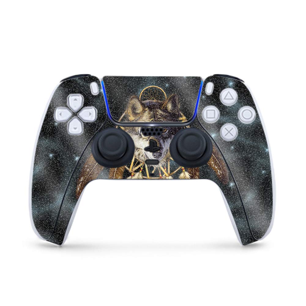 Premium Glossy Glitter Gaming Skin for PS5 Controller - Wolf Dreams Design | Durable High-Gloss Finish | Easy to Apply & Remove | Made in USA | Perfect for Gaming Enthusiasts & Customization Lovers