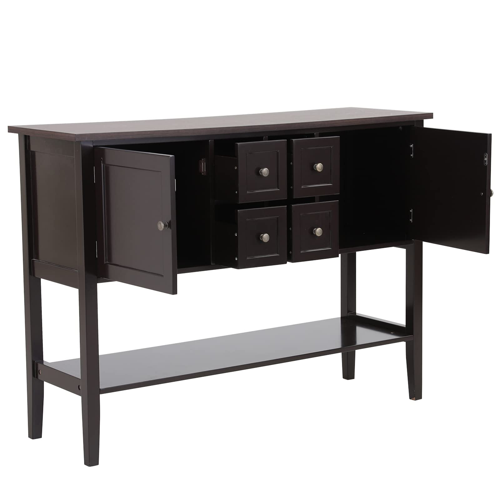 Sophia & William Sideboard Buffet Cabinet with Storage - 2 Doors, 4 Drawers & Open Shelf - Wood Accent Console Table for Entryway, Living Room, Dining Room - Perfect for Home Organization & Coffee Bar Setup