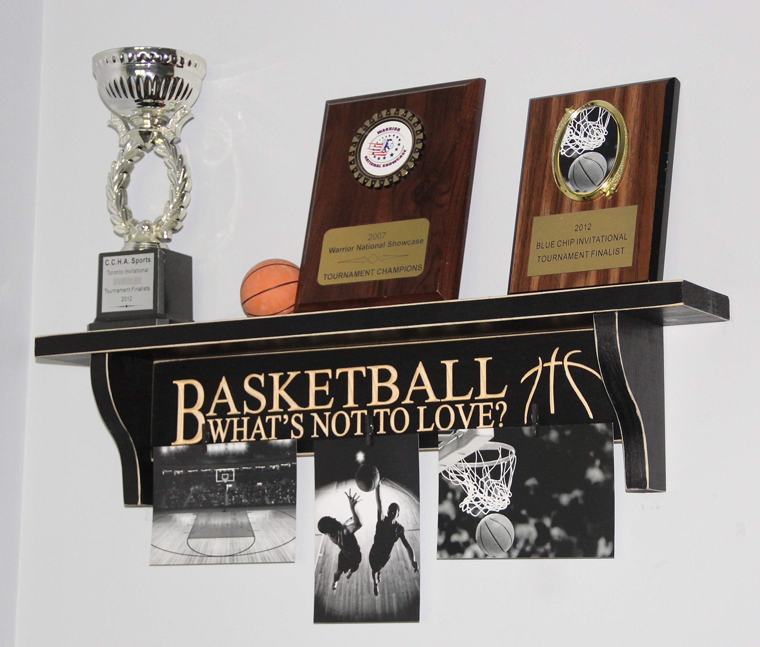 Premium Basketball Trophy Display Shelf - Wall Mounted Awards Showcase for Sports Medals & Trophies - Perfect for Home, Office, or Gym Decoration