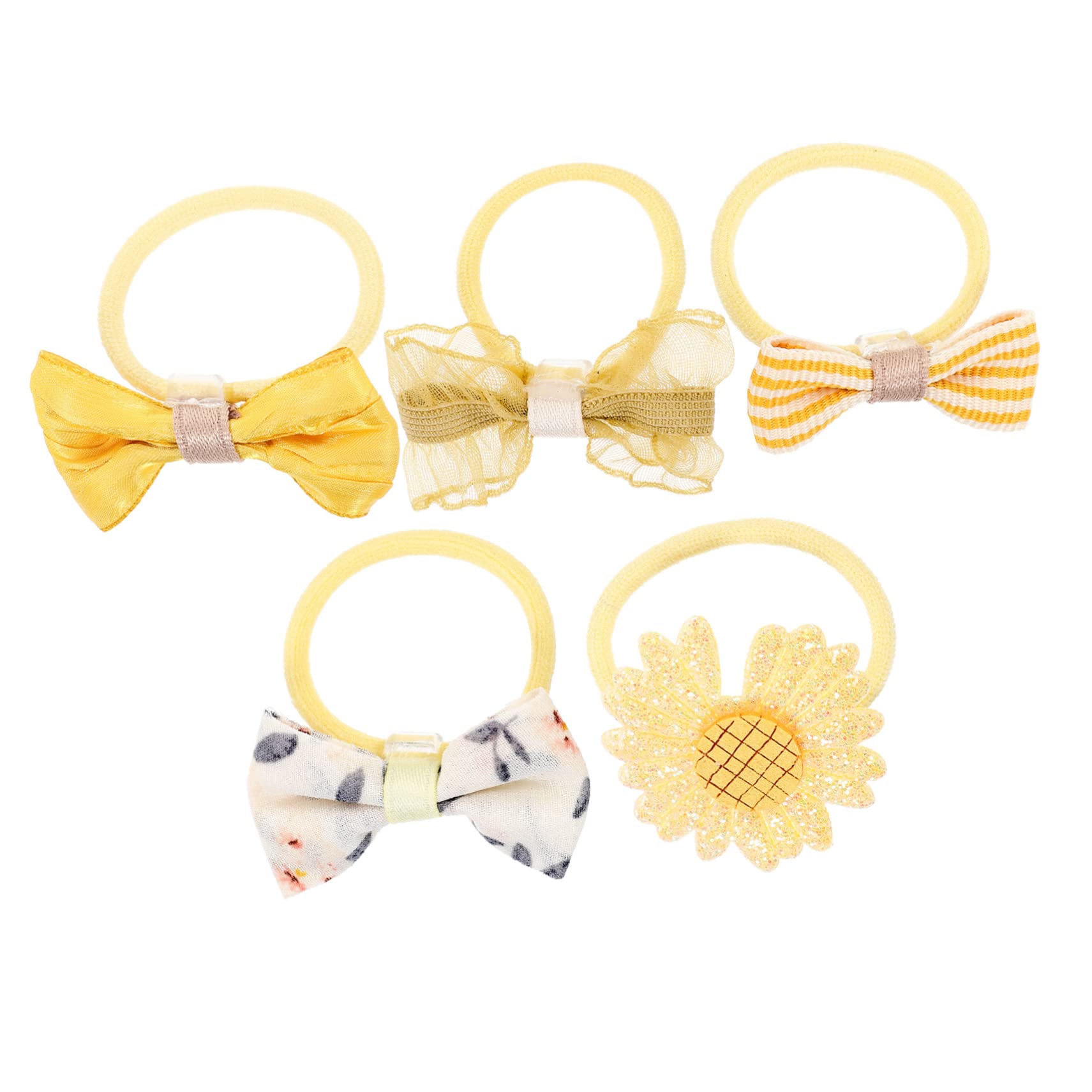 Elegant Bowknot Hair Scrunchies for Women - Mesh Yarn Hair Ties Set for Party & Daily Use