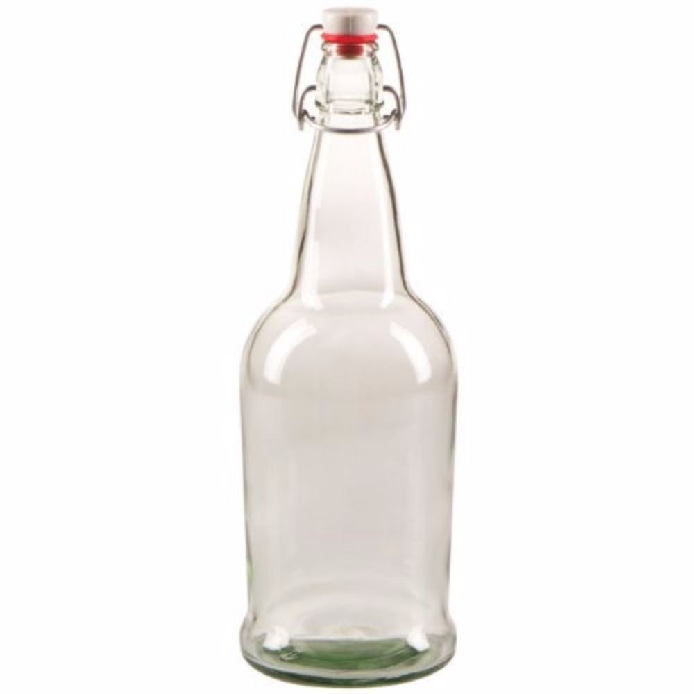 12 Pack - 32 oz Clear EZ Cap Beer Bottles for Home Brewing, Craft Beer & Carbonated Beverages | Reusable & Durable Glass Bottles