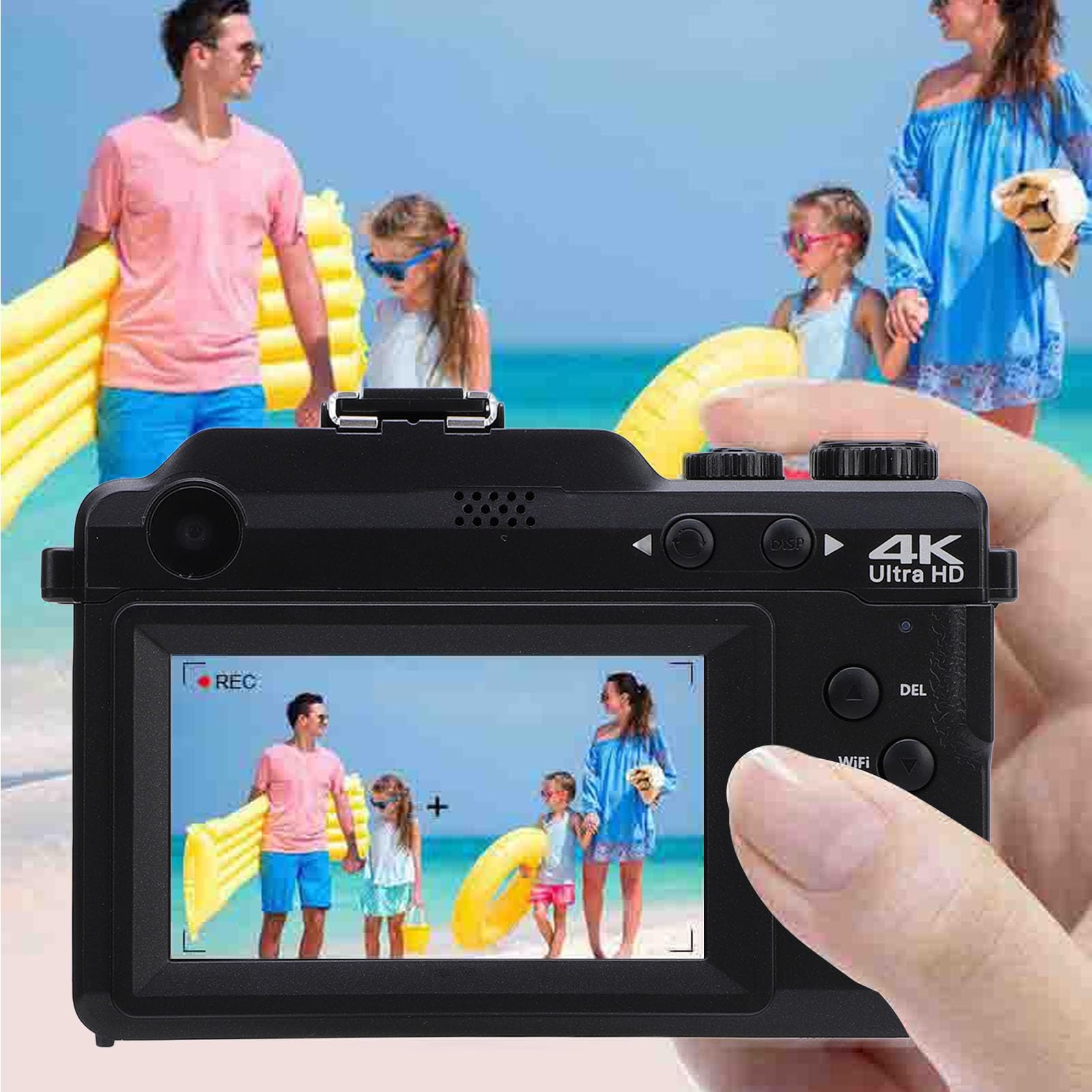 4K UHD 56MP Digital Camera with 18X Zoom | Anti-Shake Vlogging Camera for YouTube | Portable Compact Camera for Photography Beginners & Teens | Perfect for Travel, Blogging & Family Events
