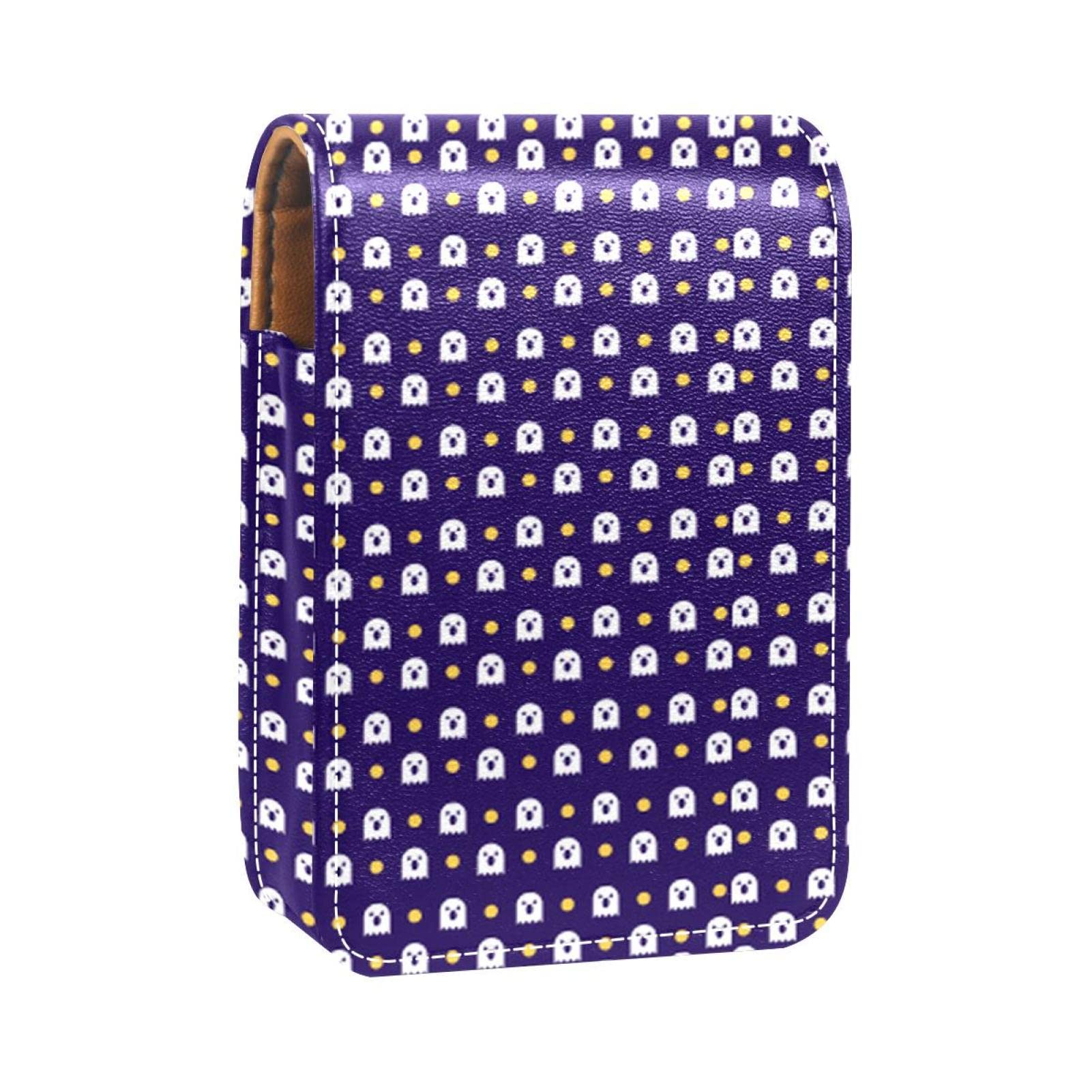 Personalized Lipstick Case - Portable Makeup Bag & Cosmetic Pouch Organizer with Halloween Ghost Pattern - Perfect for Travel, Parties, and Daily Makeup Storage