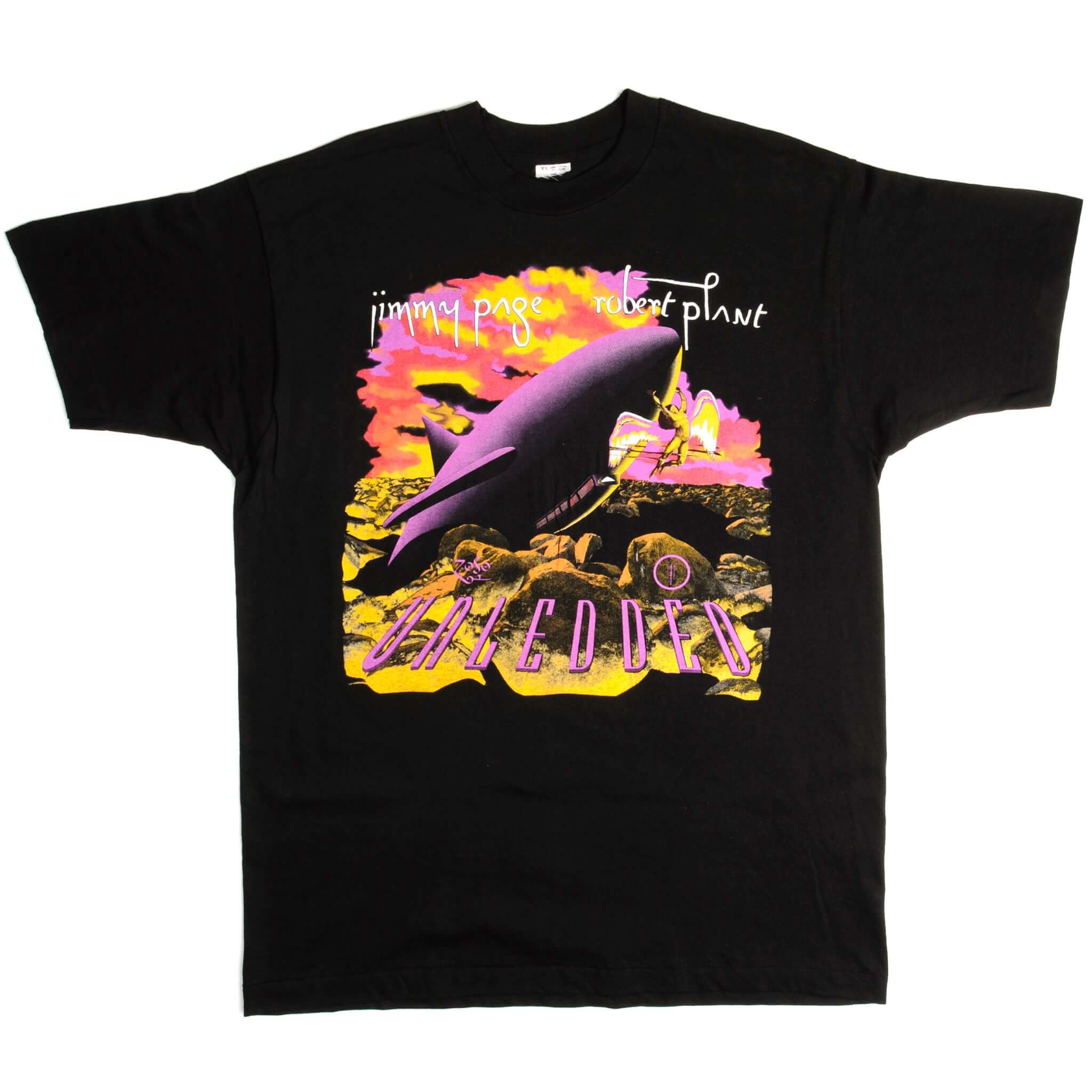 Vintage Jimmy Page Robert Plant No Quarter Led Zeppelin Unledded T-Shirt 1995 XL - Classic Rock Band Tee for Concerts & Casual Wear