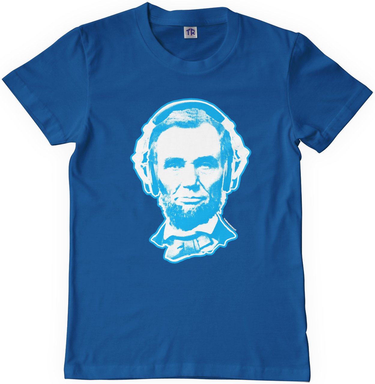 Threadrock Big Girls' Abraham Lincoln Headphones Youth T-Shirt - Fun Graphic Tee for Kids & Teens - Perfect for School, Parties & Music Lovers