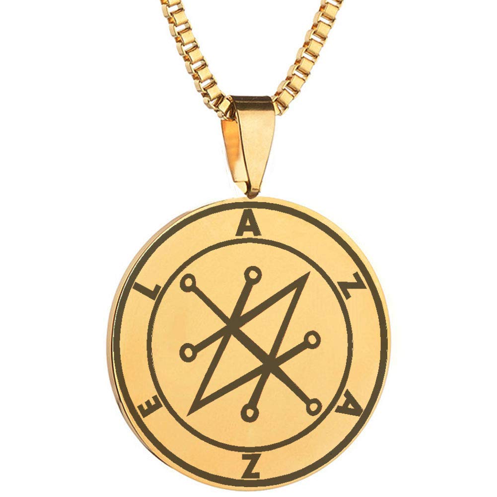 Azazel Demon Sigil Stainless Steel Pendant Necklace - Laser Engraved Gothic Jewelry for Men & Women - Perfect for Occult Fashion, Ritual Wear and Dark Aesthetic Outfits