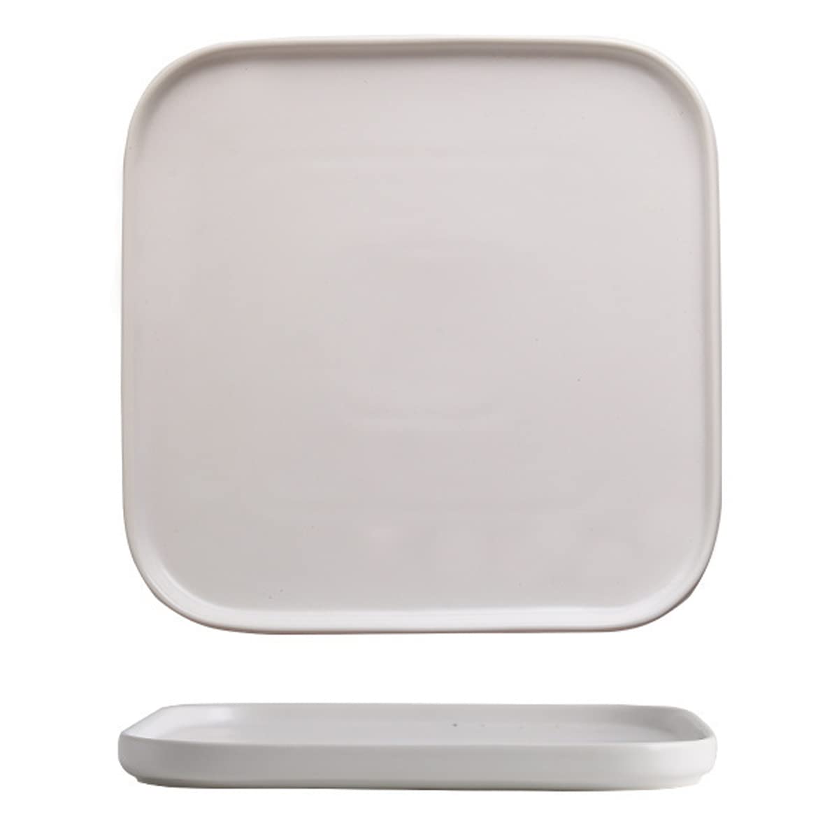 2-Pack White Porcelain Square Dinner Plates - 6 Inch Appetizer & Serving Dishes for Steak, Pasta, Salad, Snacks, Pizza - Perfect for Restaurants, Dinner Parties & Home Dining