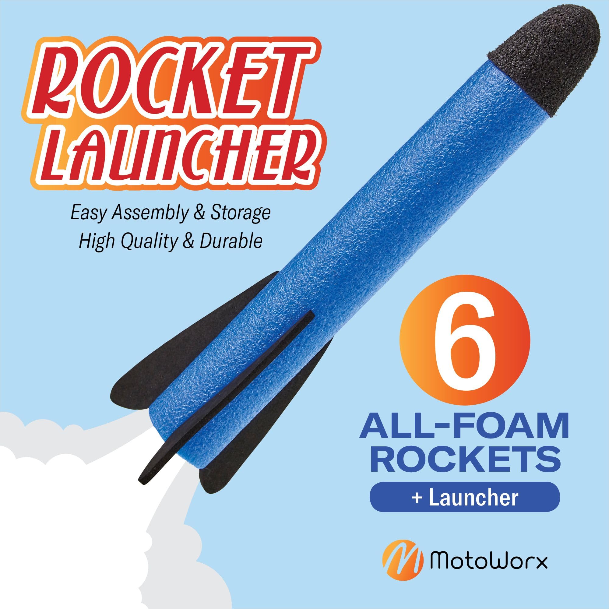 Best Kids Toy Rocket Launcher Set - Shoots Up to 100 Feet with 6 Colorful Foam Rockets & Durable Launch Pad - Outdoor STEM Toy for Boys & Girls Ages 3+ - Perfect for Backyard Play, Birthday Gifts & Science Learning Activities